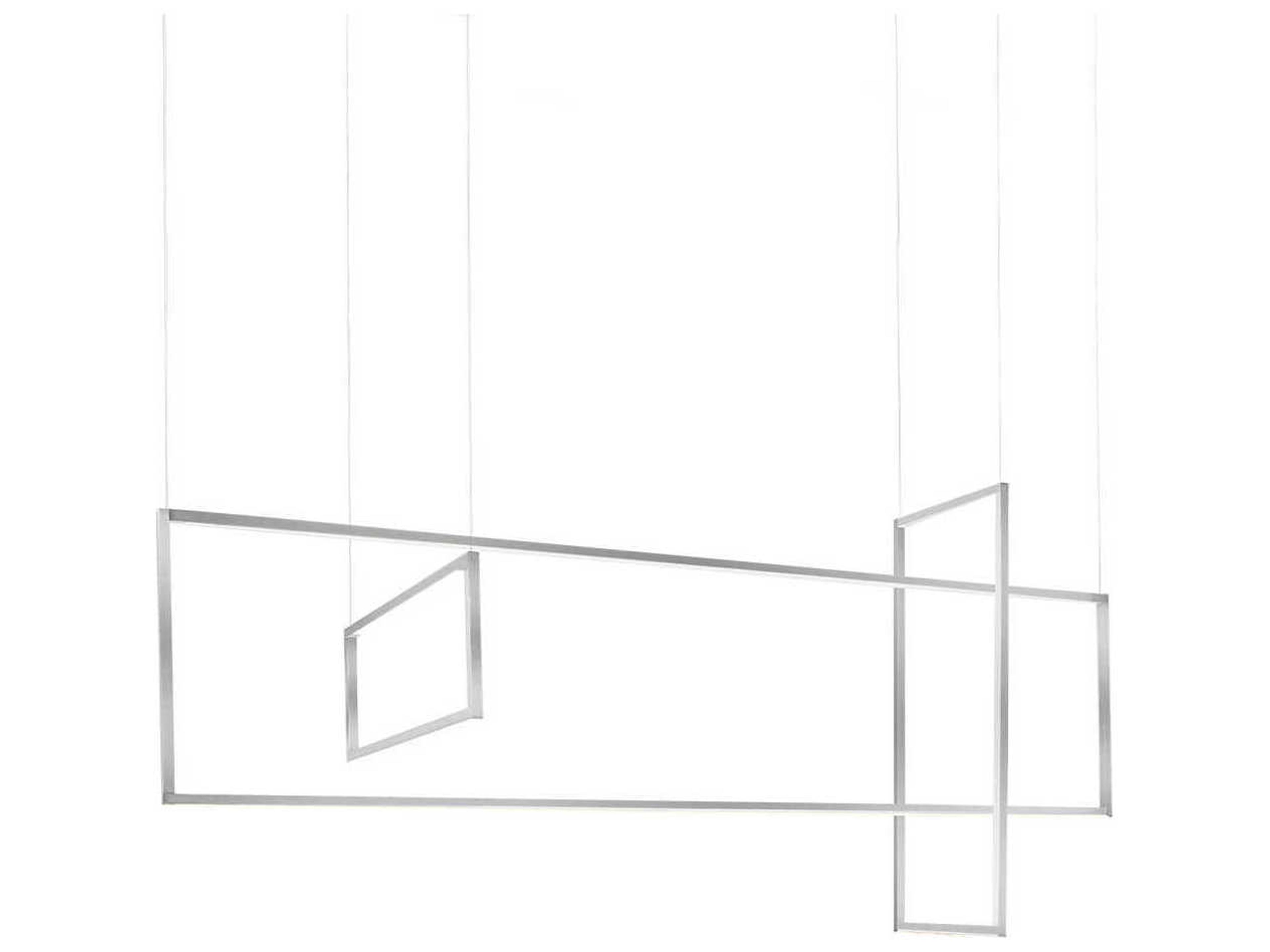 Arkell Brushed Nickel Geometric Linear Island Pendant