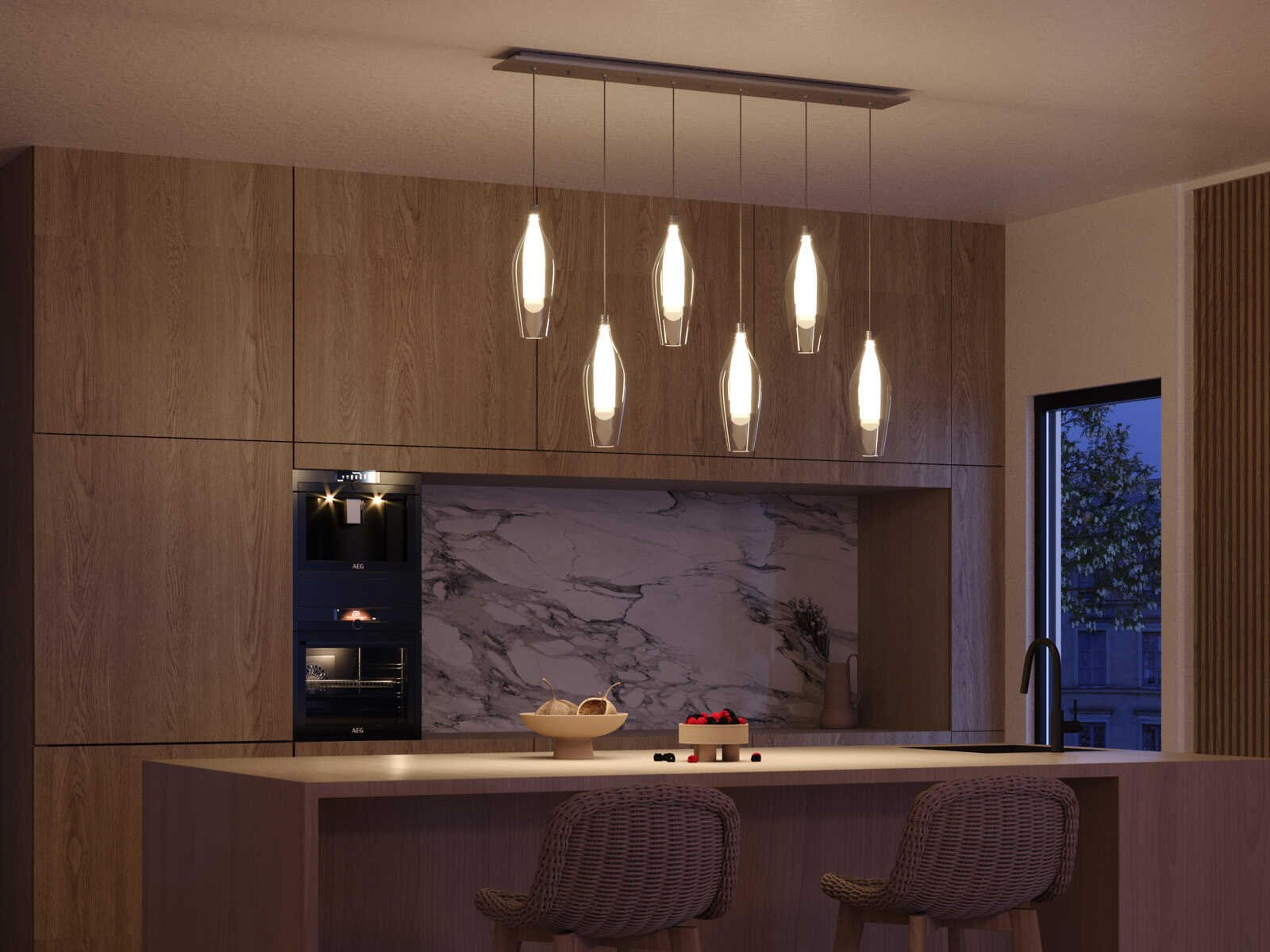 Kuzco Lighting Victoria 6-Light Chrome Island Pendant