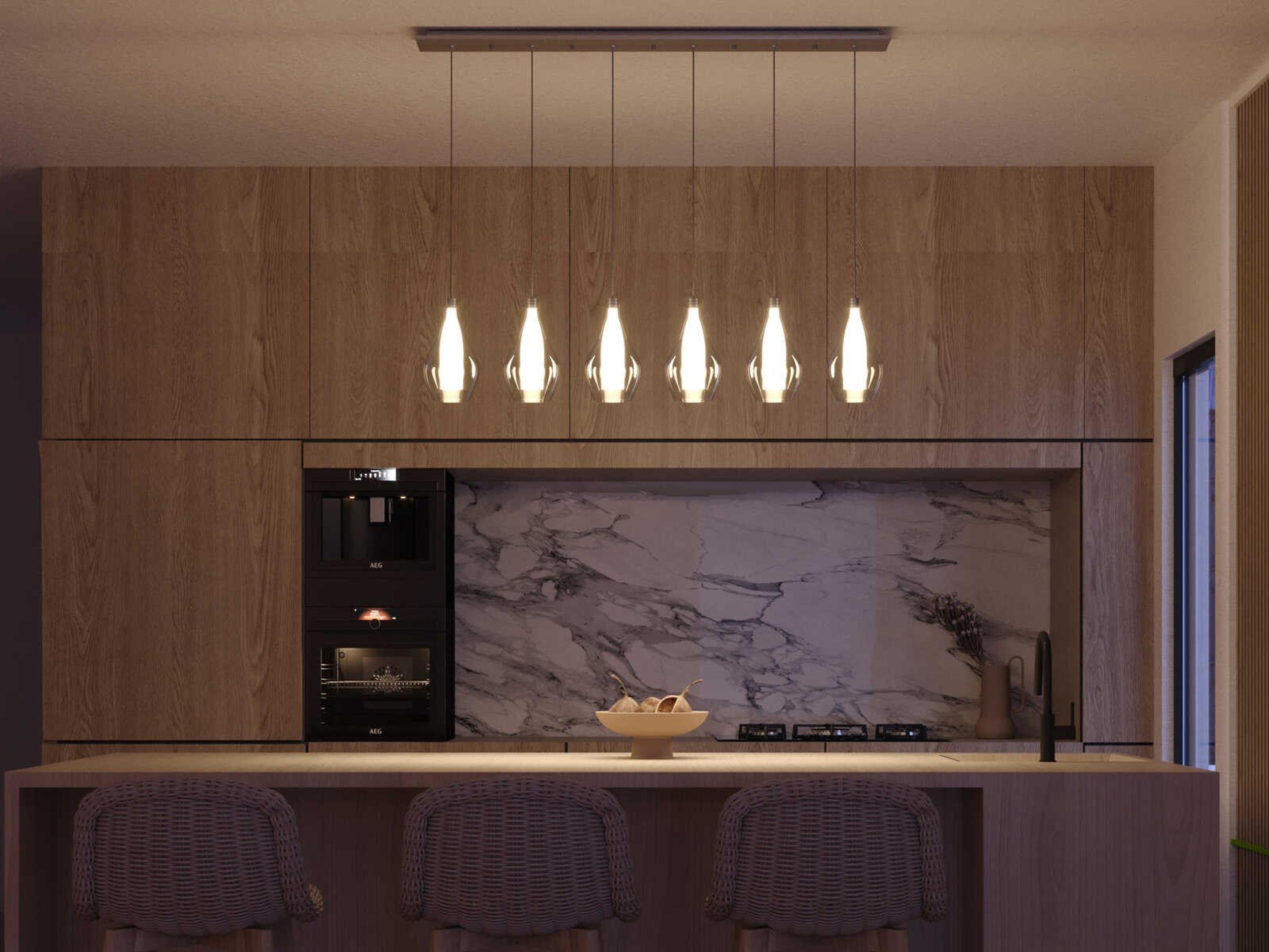 Kuzco Lighting Victoria 6-Light Chrome Island Pendant