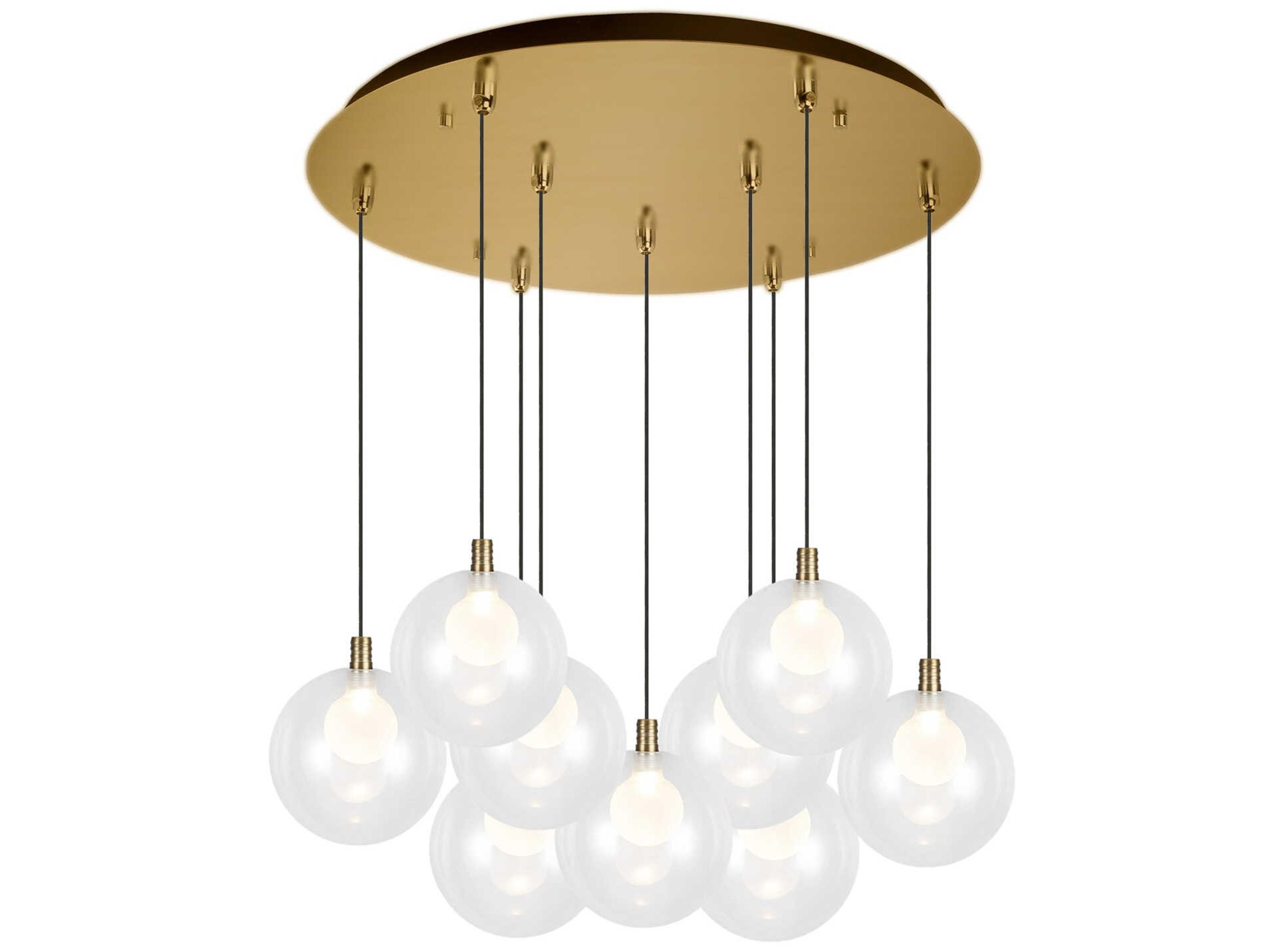Bolla 9-Light Brushed Gold Globe Pendant