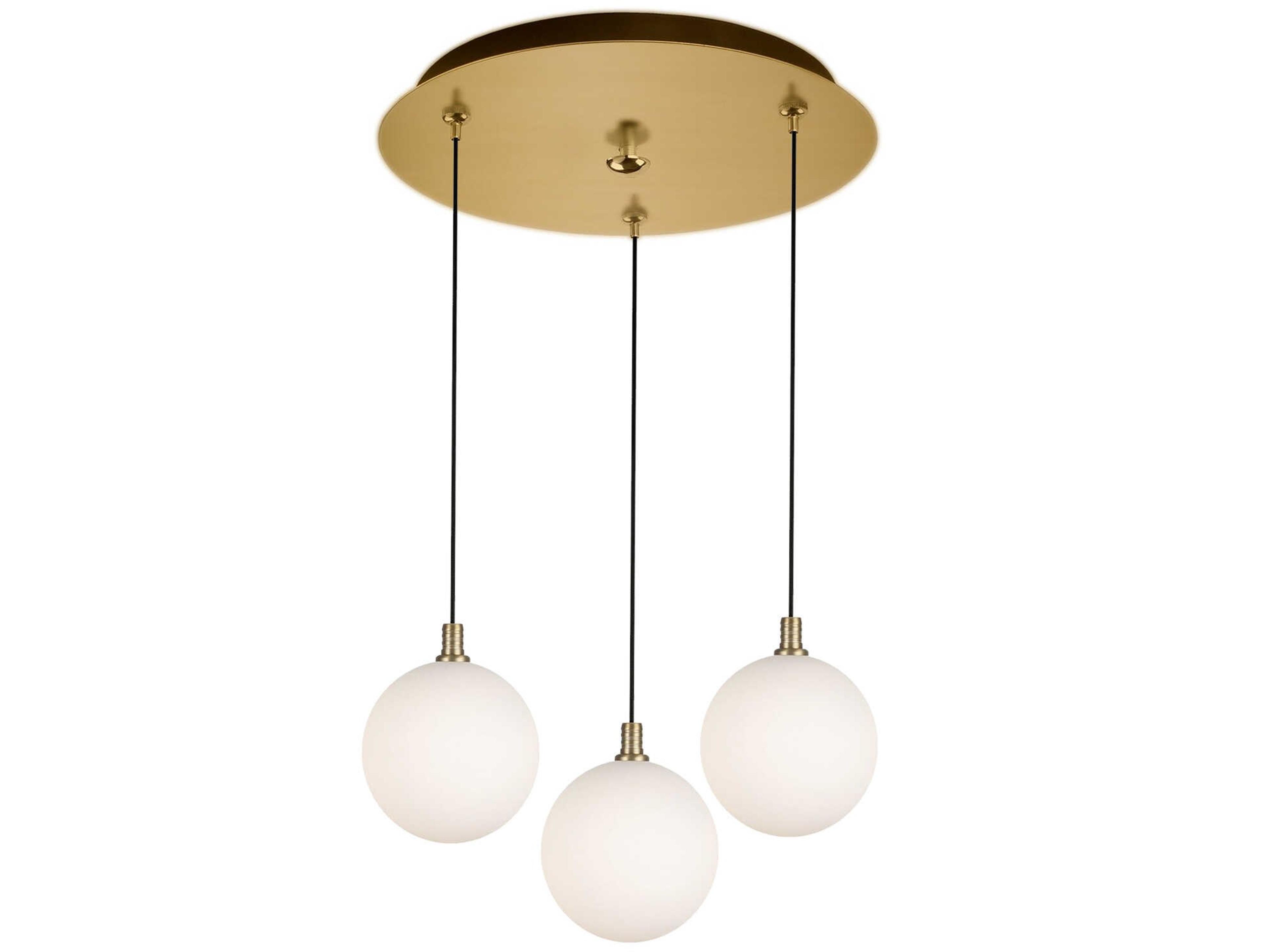Bolla 3-Light Brushed Gold Globe Mini Pendant