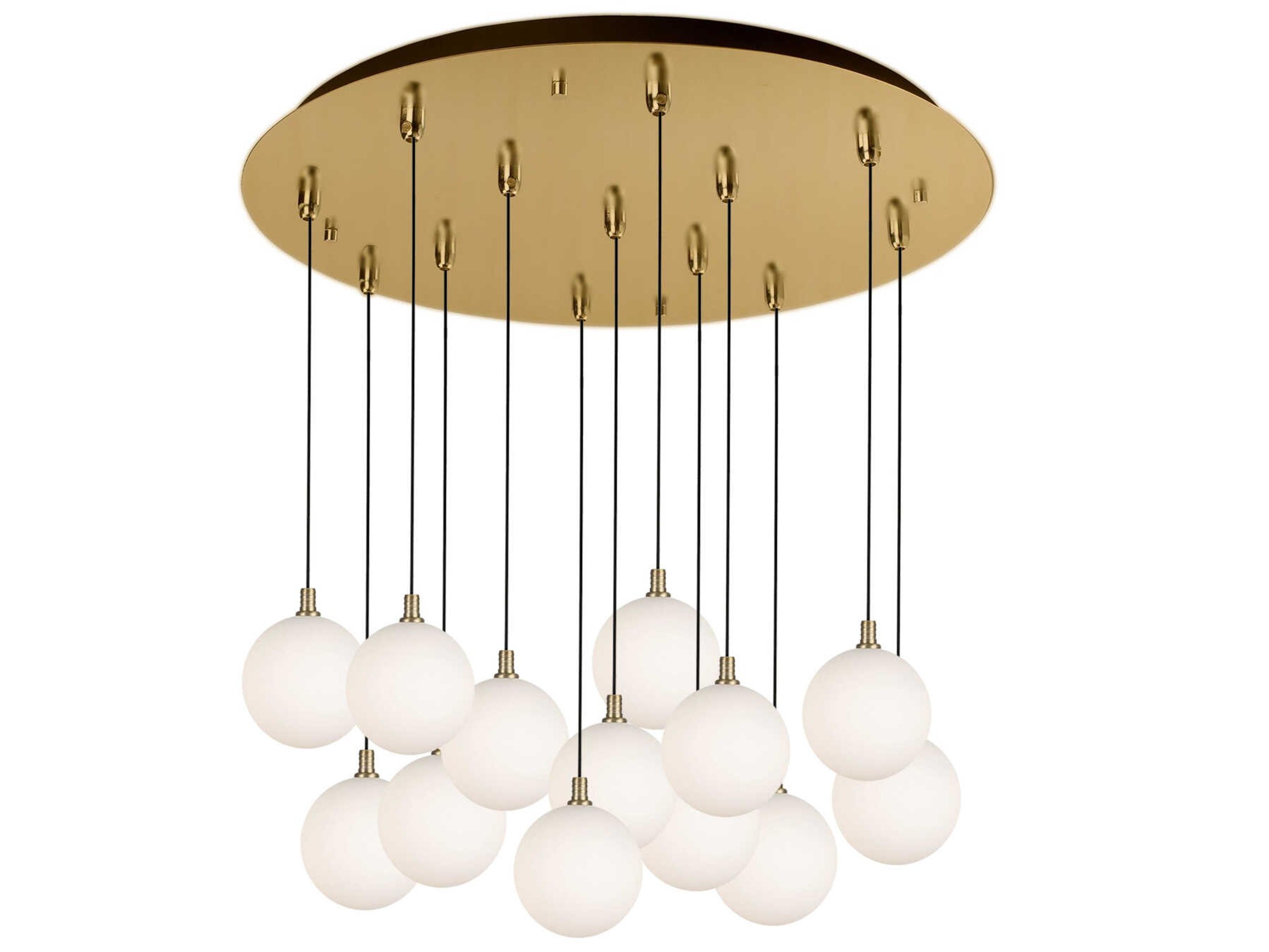 Bolla 13-Light Brushed Gold Globe Pendant