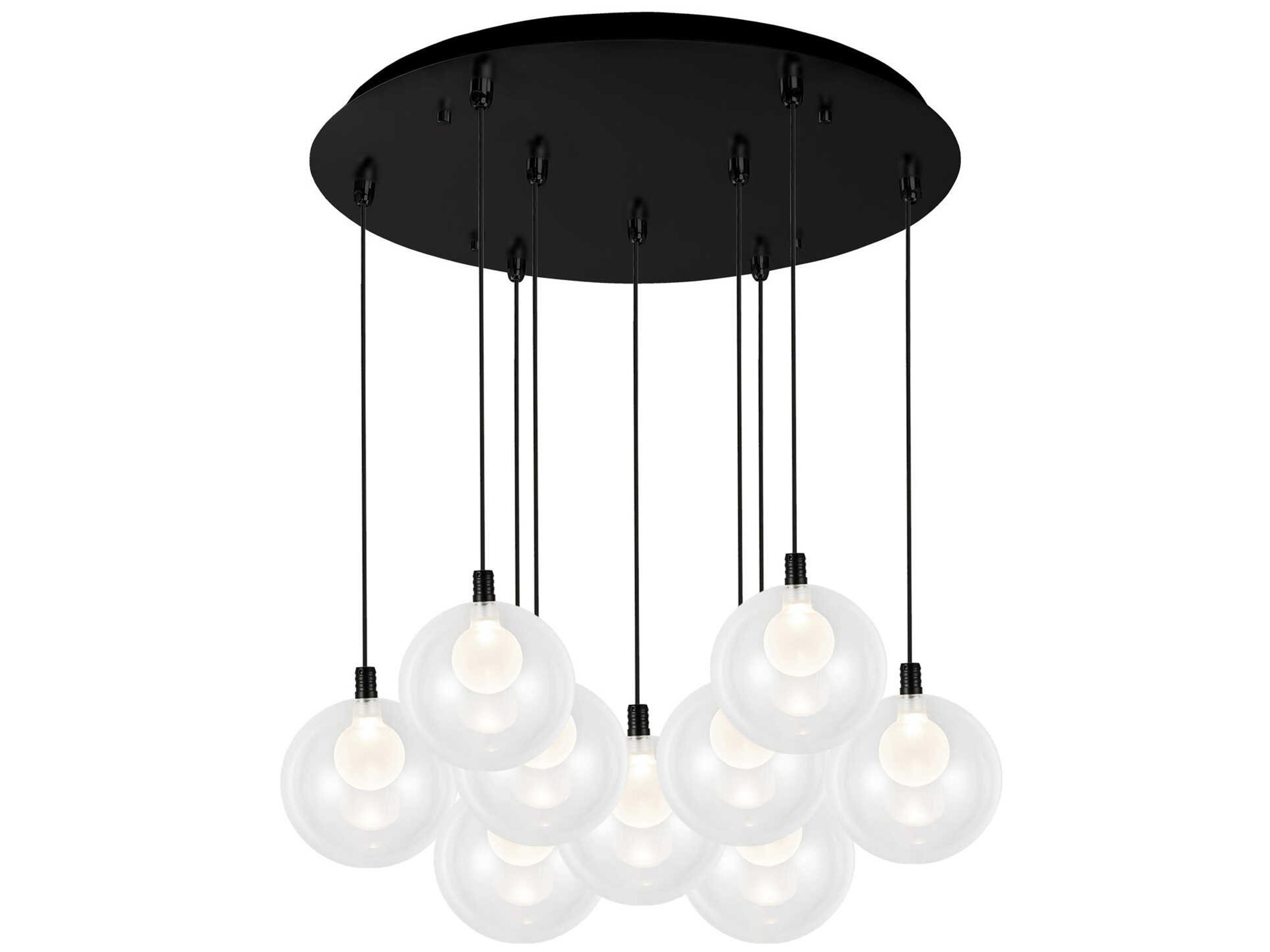 Bolla 9-Light Black Globe Pendant
