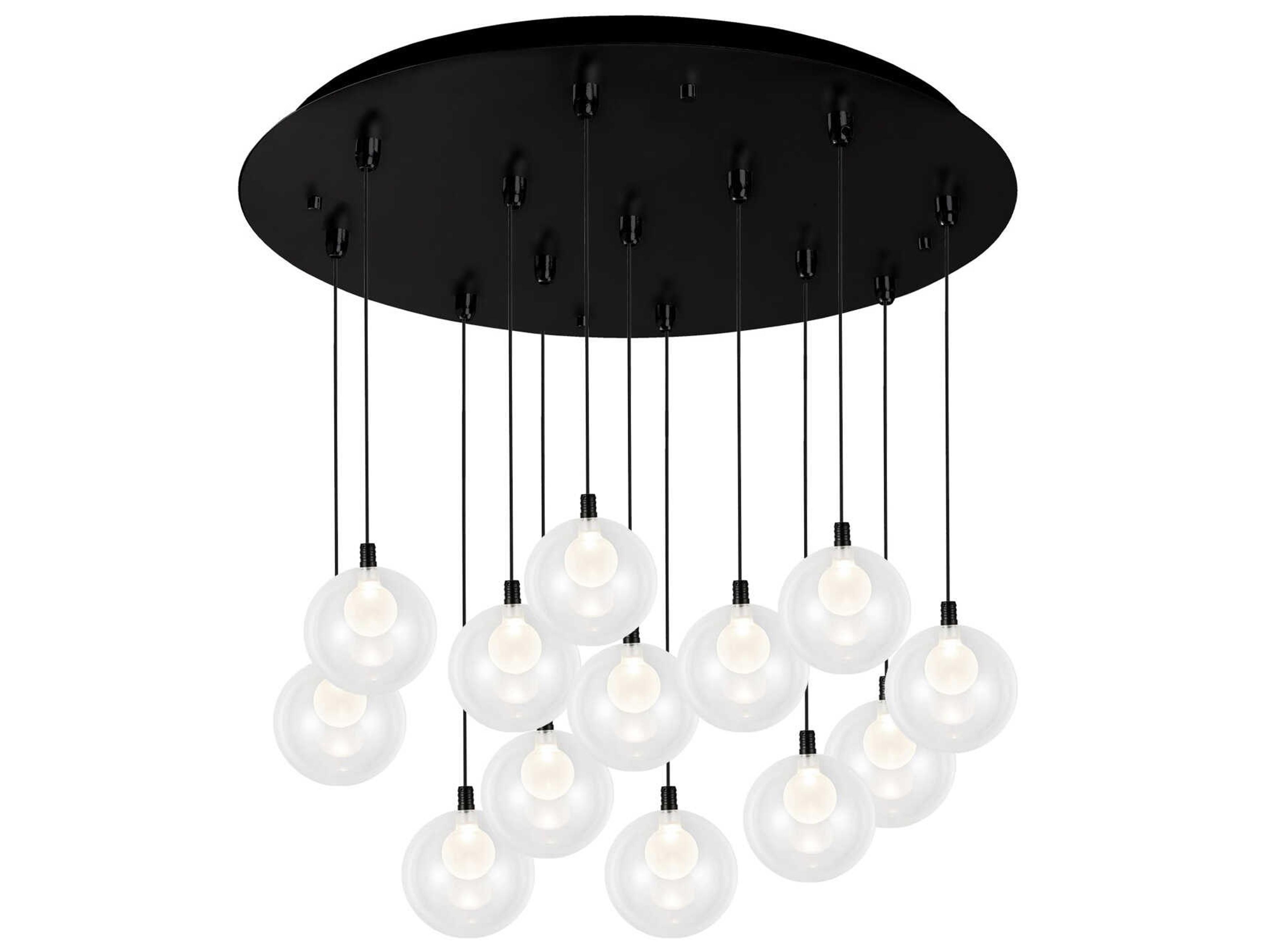 Bolla 13-Light Black Globe Pendant