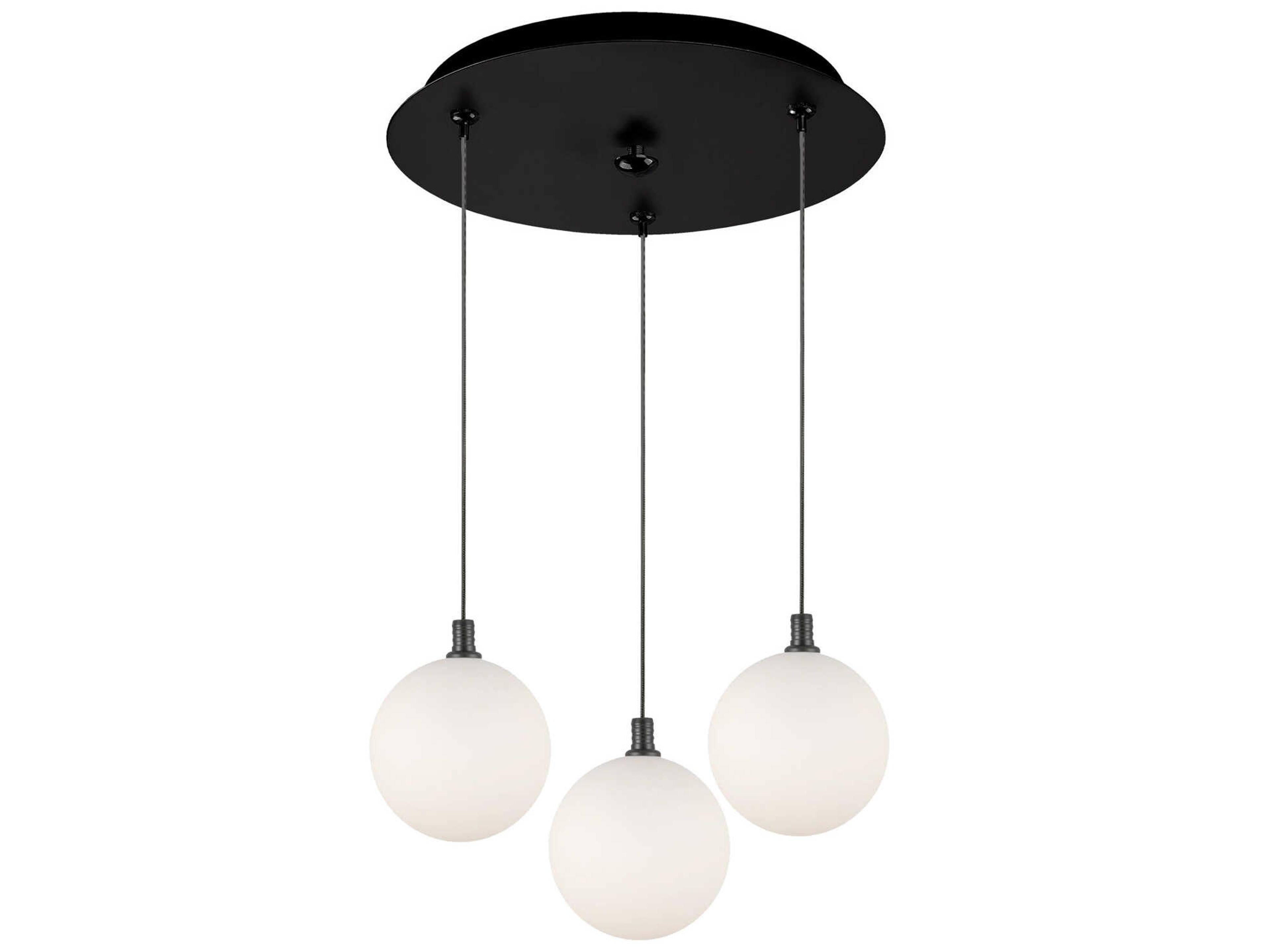 Bolla 3-Light Black Globe Mini Pendant