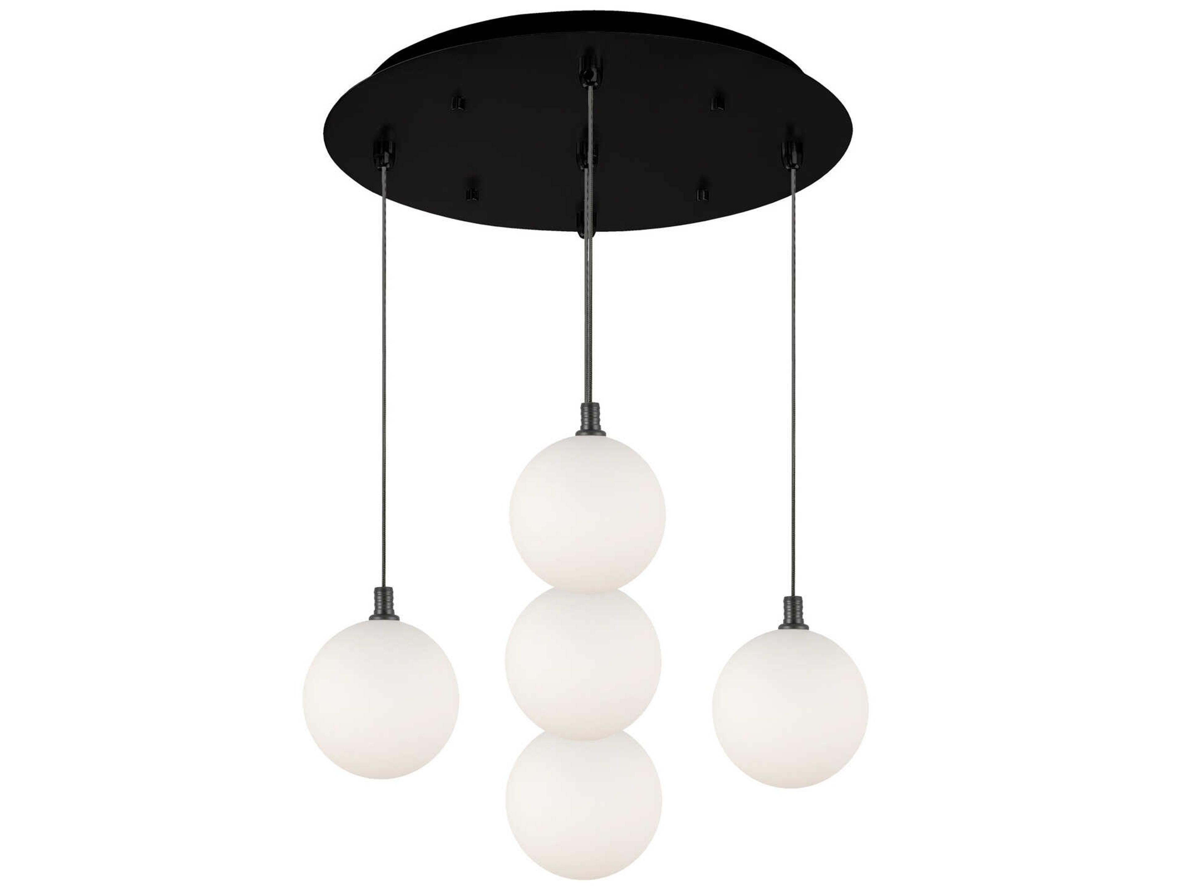 Bolla 5-Light Black Globe Pendant