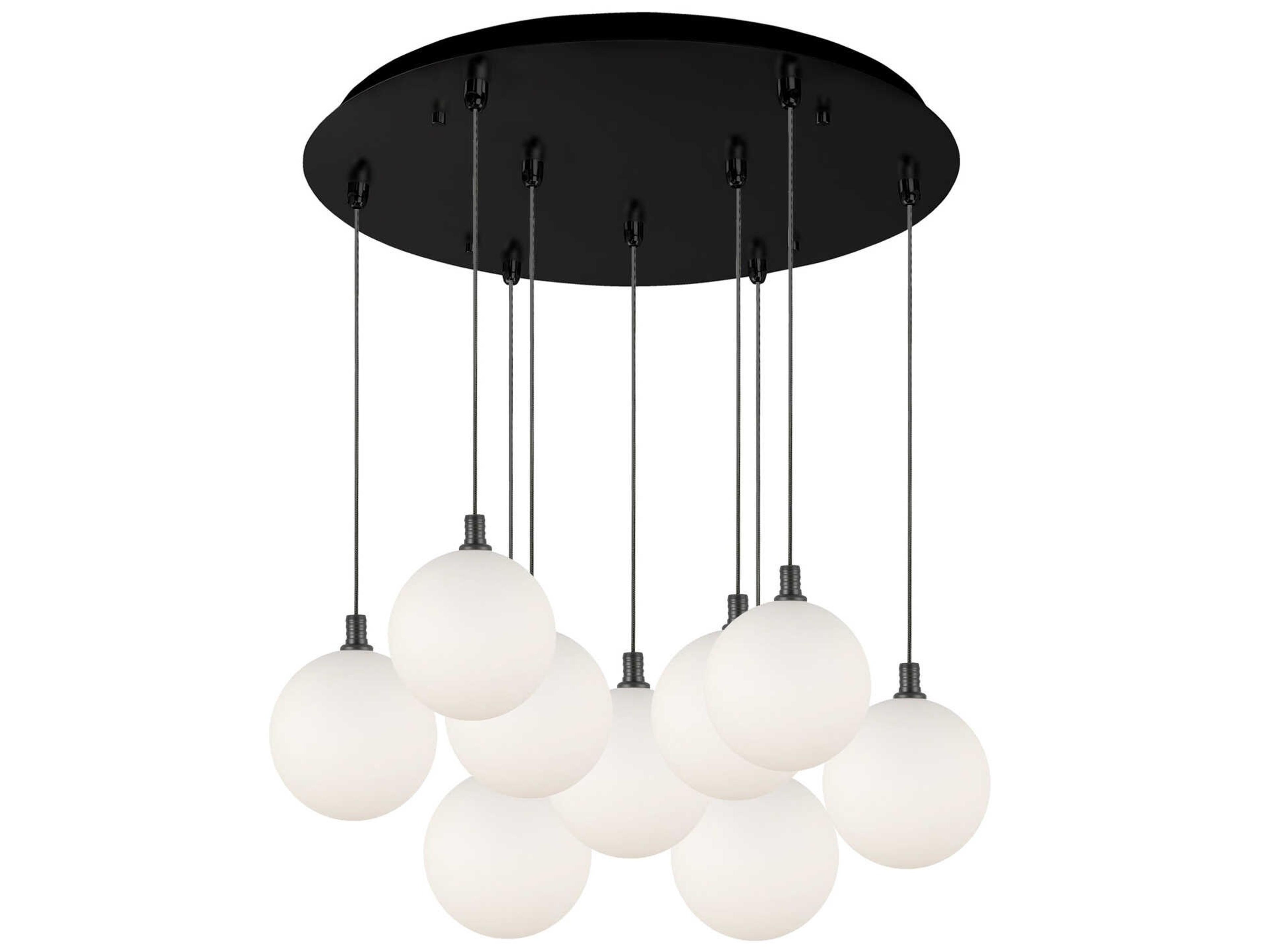 Bolla 9-Light Black Globe Pendant