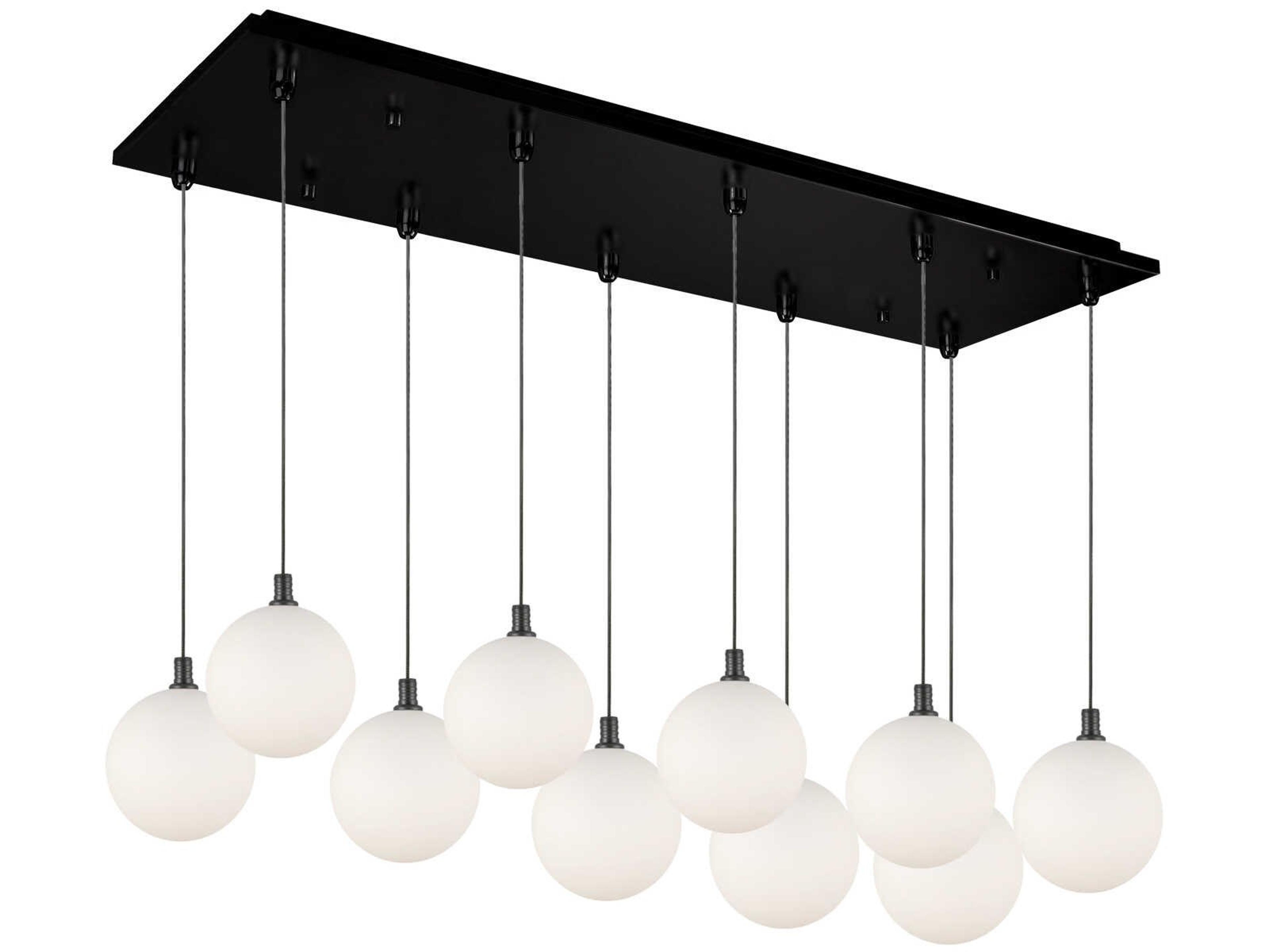 Bolla 10-Light Black Globe Island Pendant