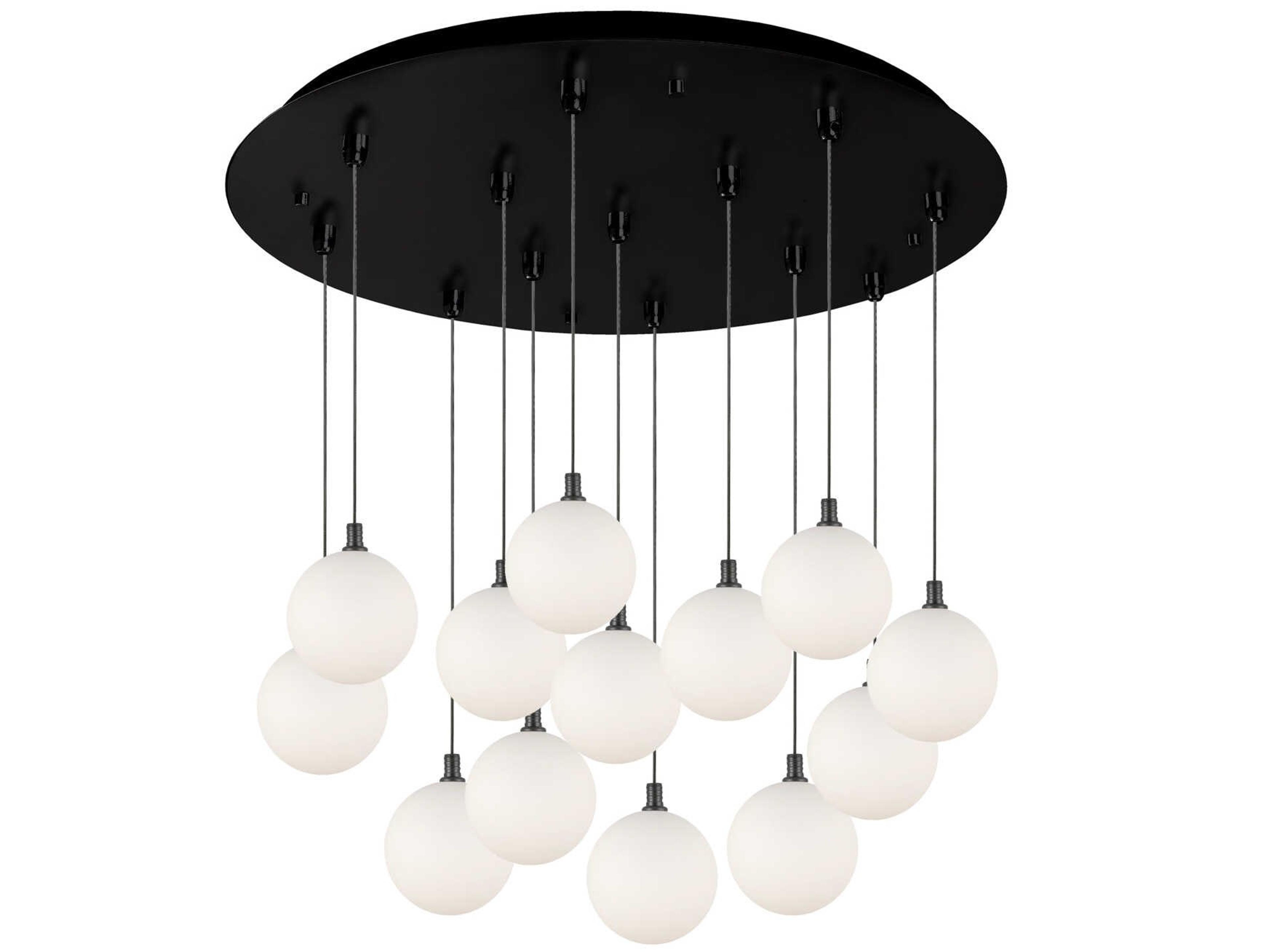 Bolla 13-Light Black Globe Pendant