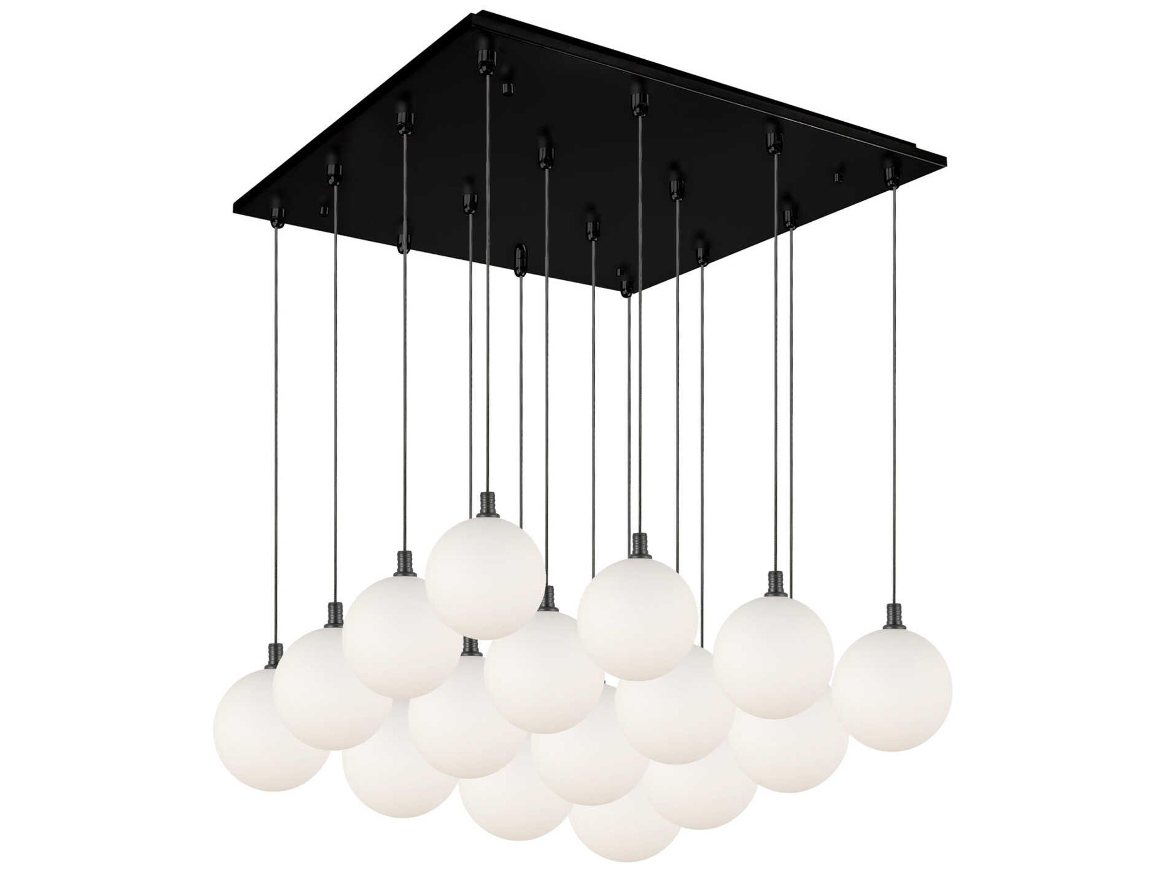 Bolla 16-Light Black Globe Pendant