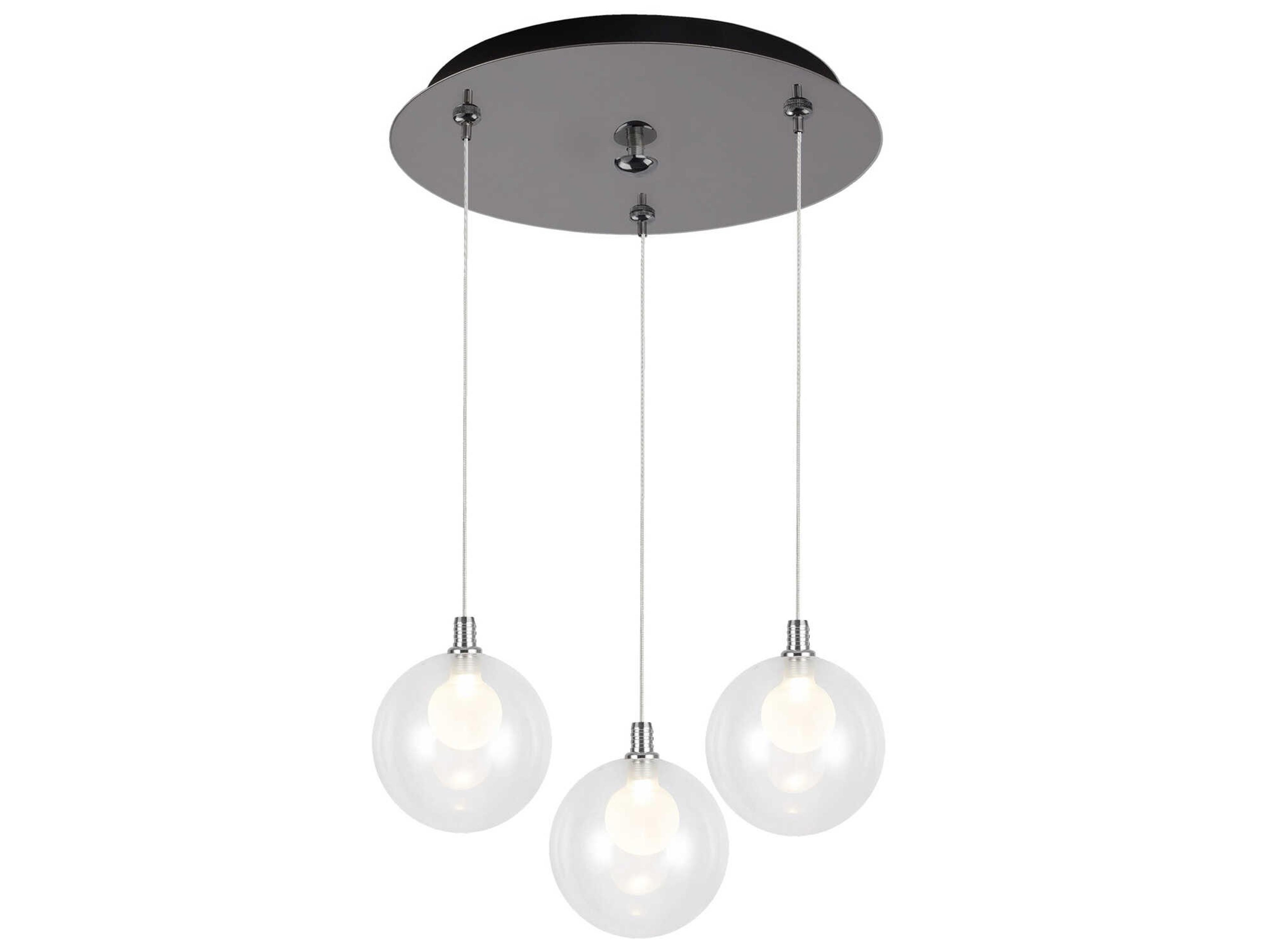 Kuzco Lighting Bolla 3-Light Chrome Globe Mini Pendant
