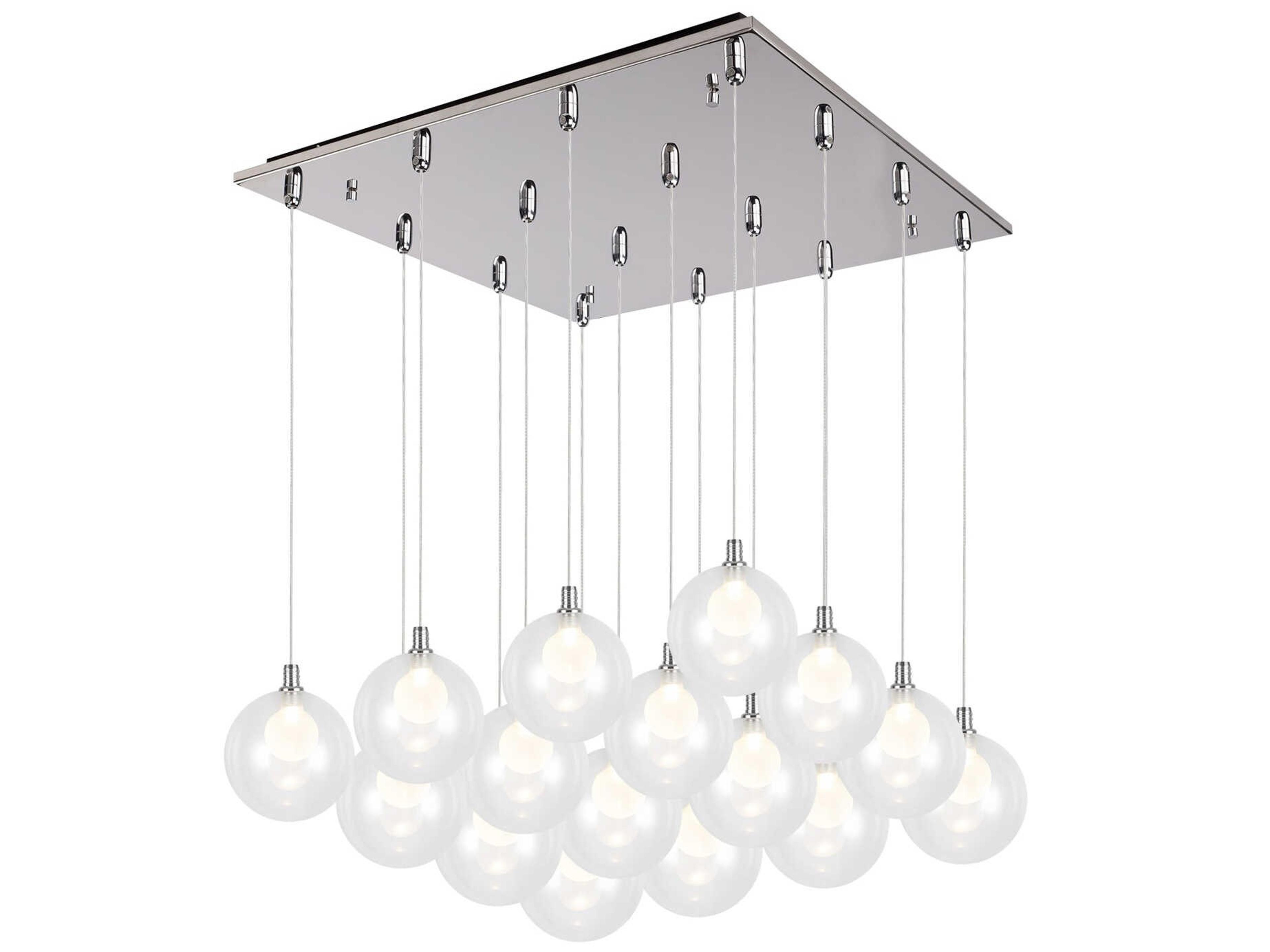 Bolla 16-Light Chrome Globe Pendant