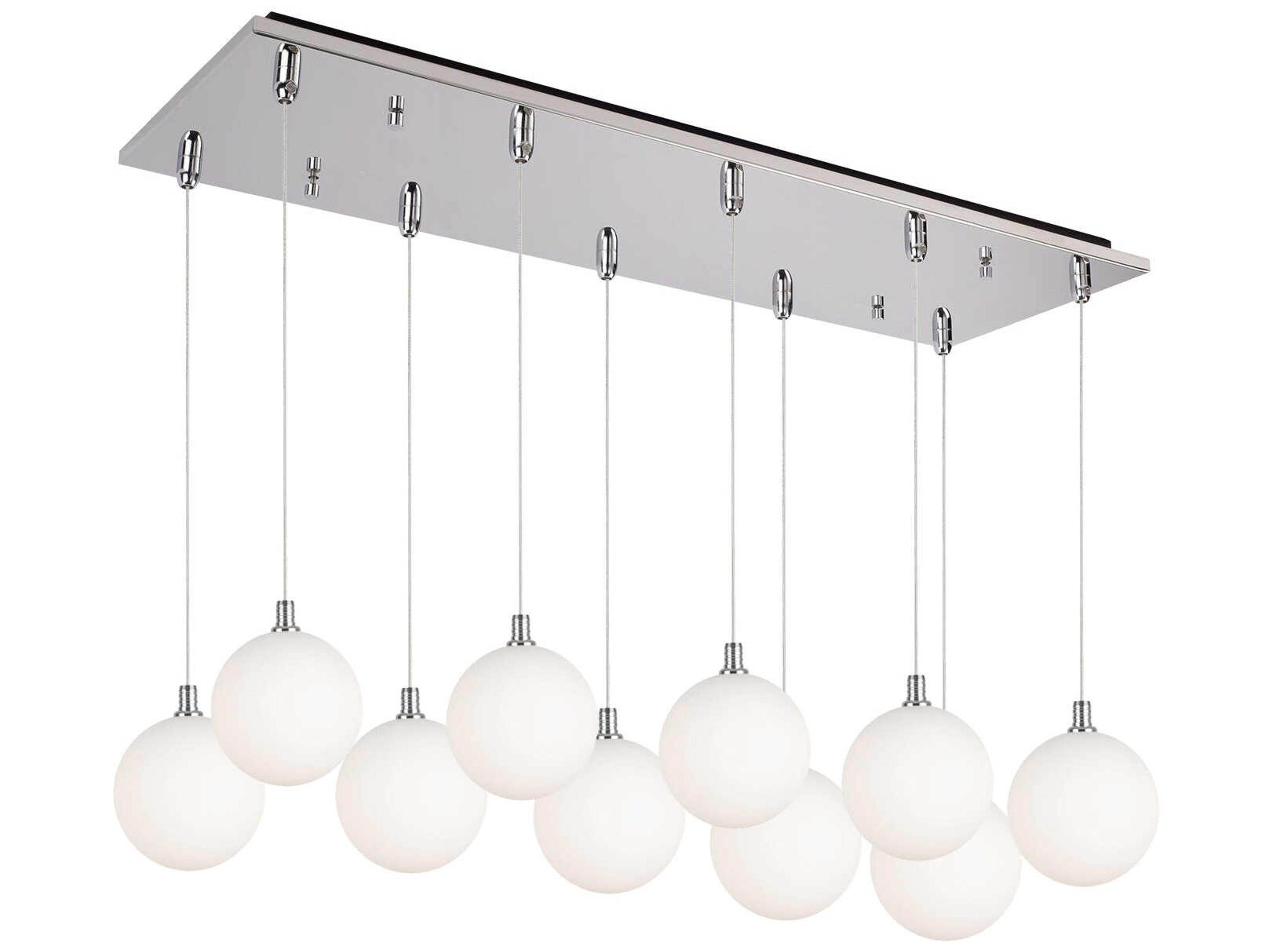 Bolla 10-Light Chrome Globe Island Pendant