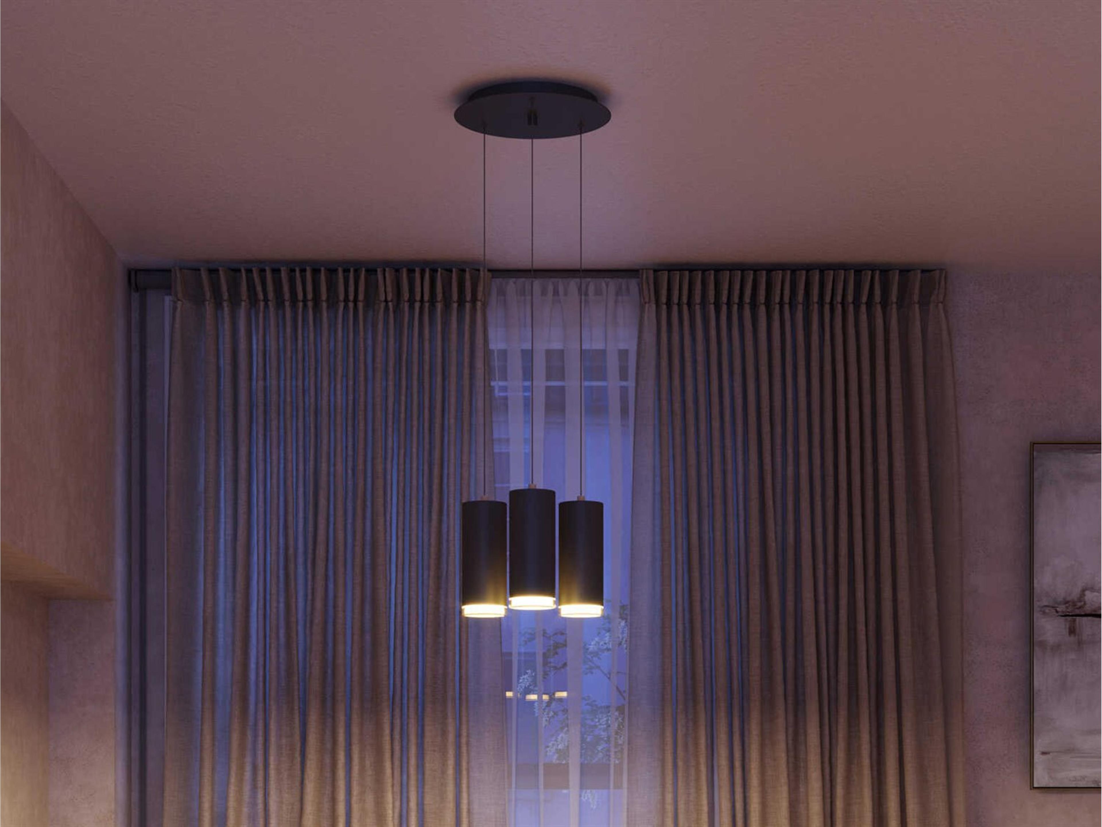 Kuzco Lighting Cameo 3-Light Black Cylinder Mini Pendant