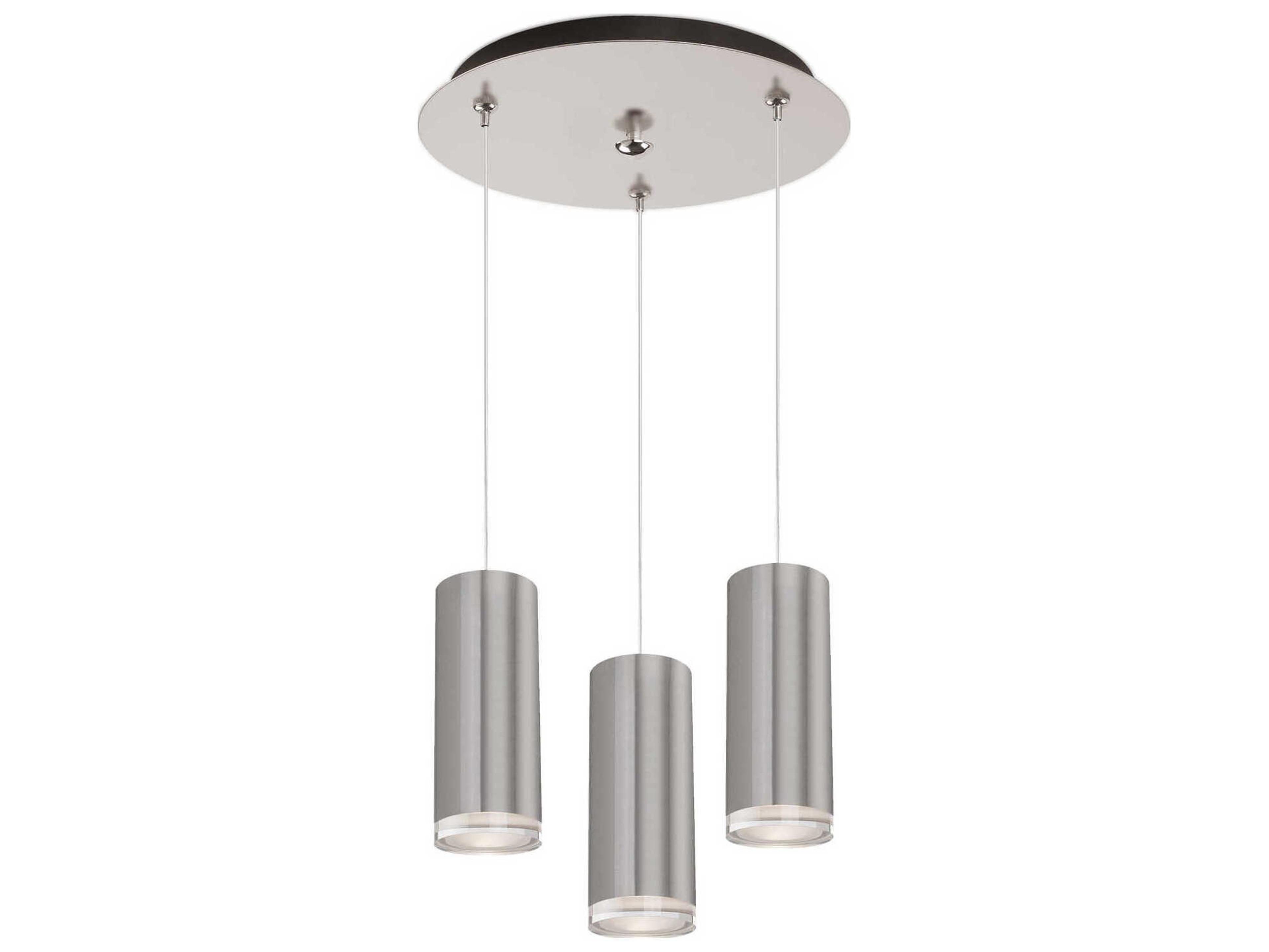 Cameo 3-Light Brushed Nickel Cylinder Mini Pendant