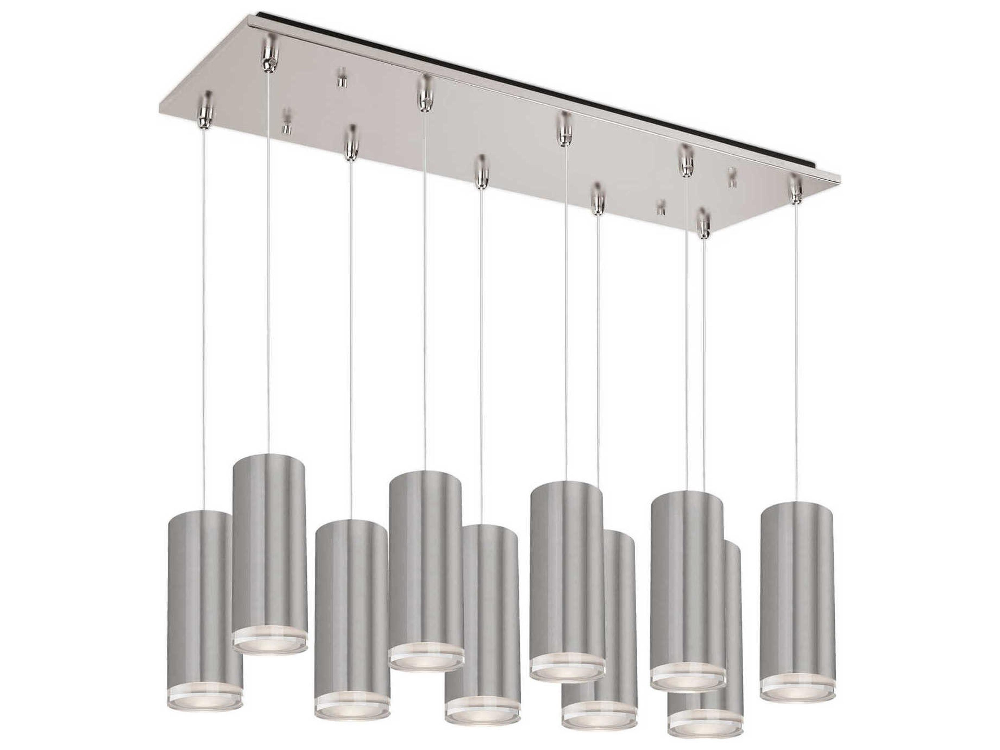 Cameo 10-Light Brushed Nickel Cylinder Island Pendant