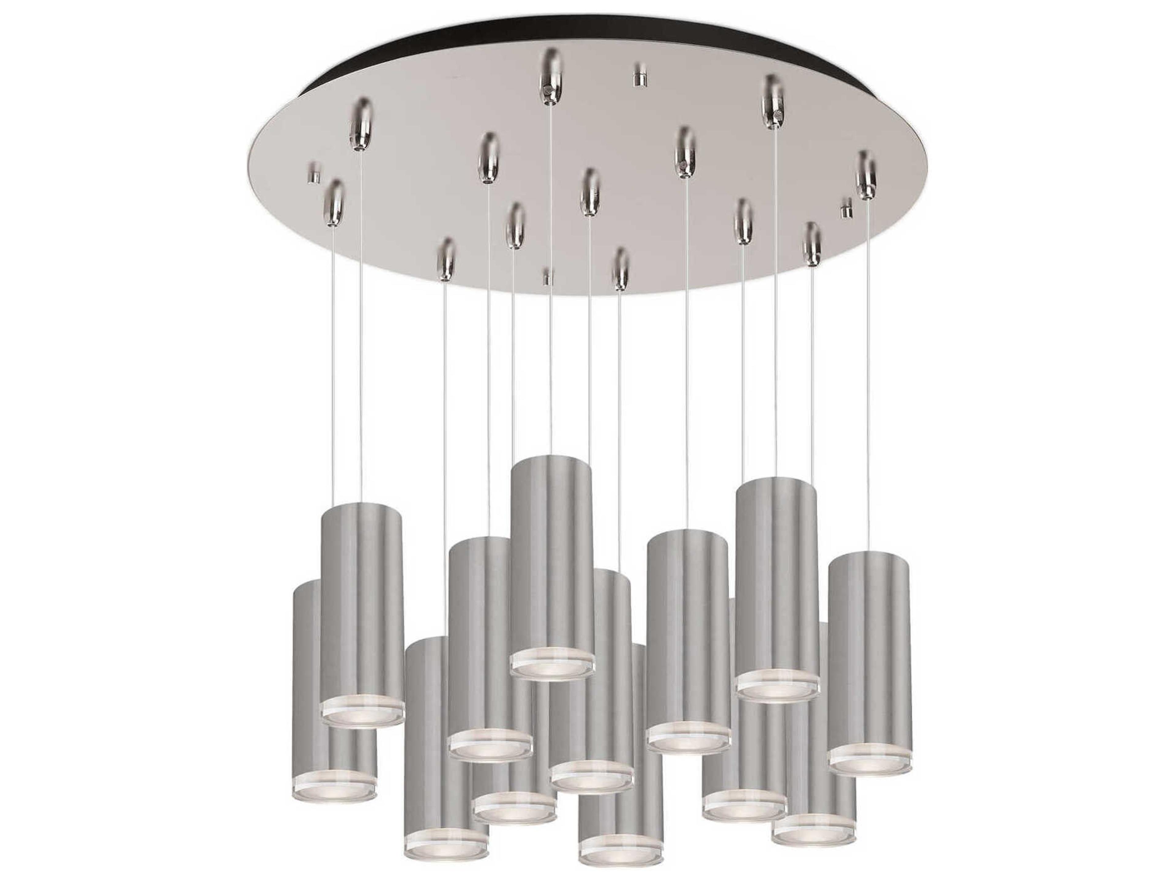 Cameo 13-Light Brushed Nickel Cylinder Pendant