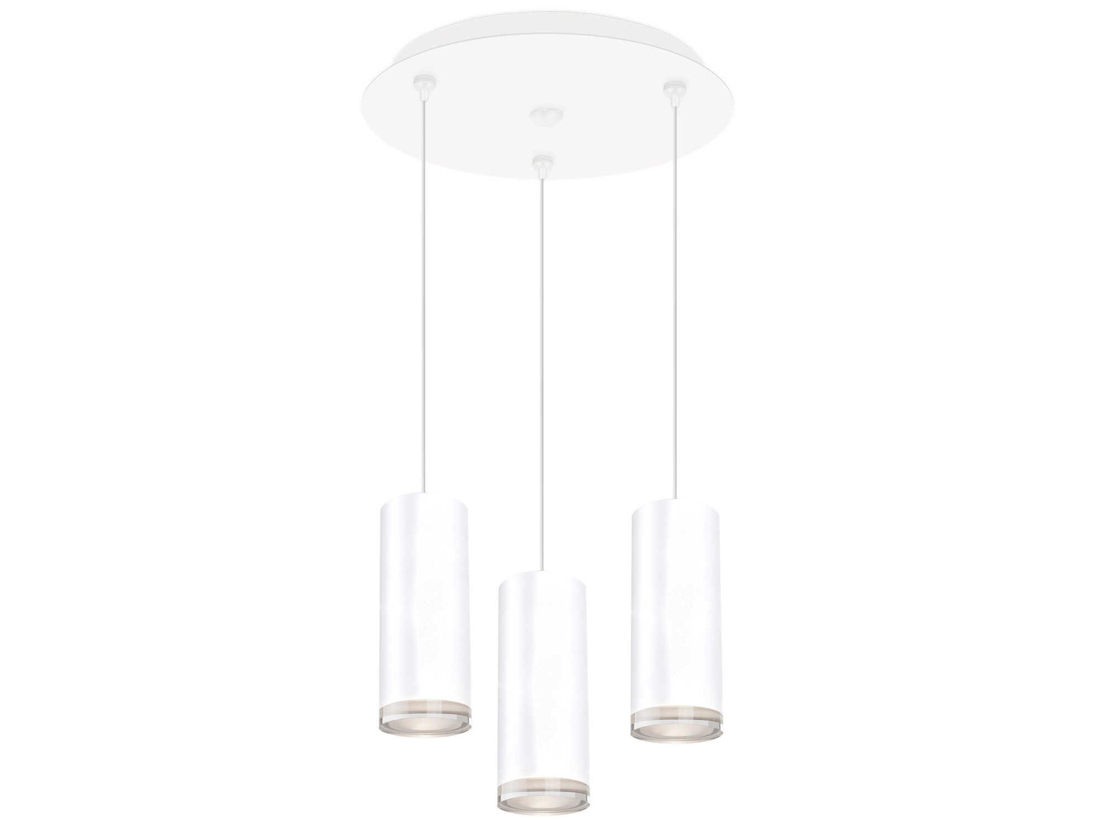 Cameo 3-Light White Cylinder Mini Pendant