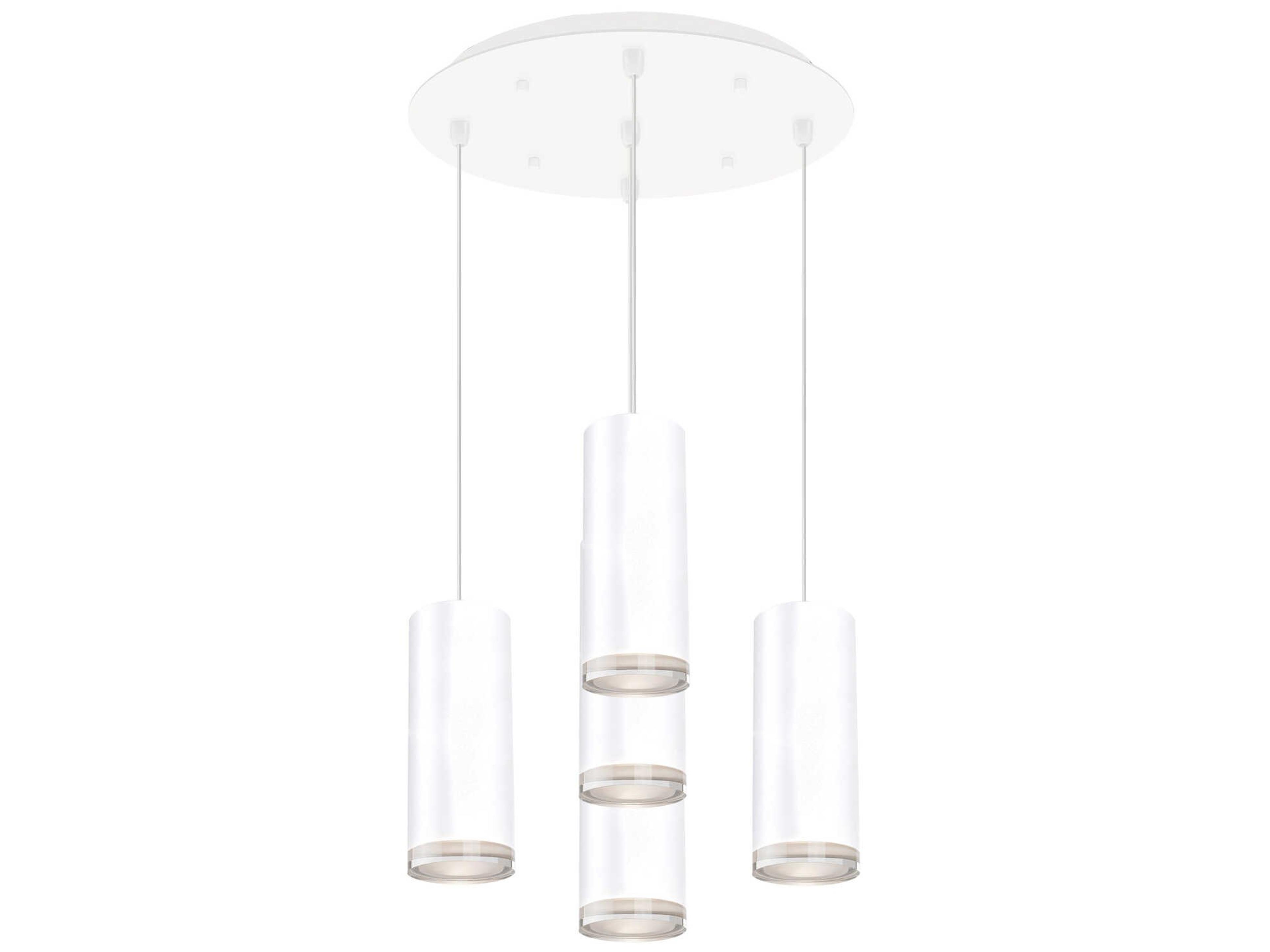 Cameo 5-Light White Cylinder Pendant
