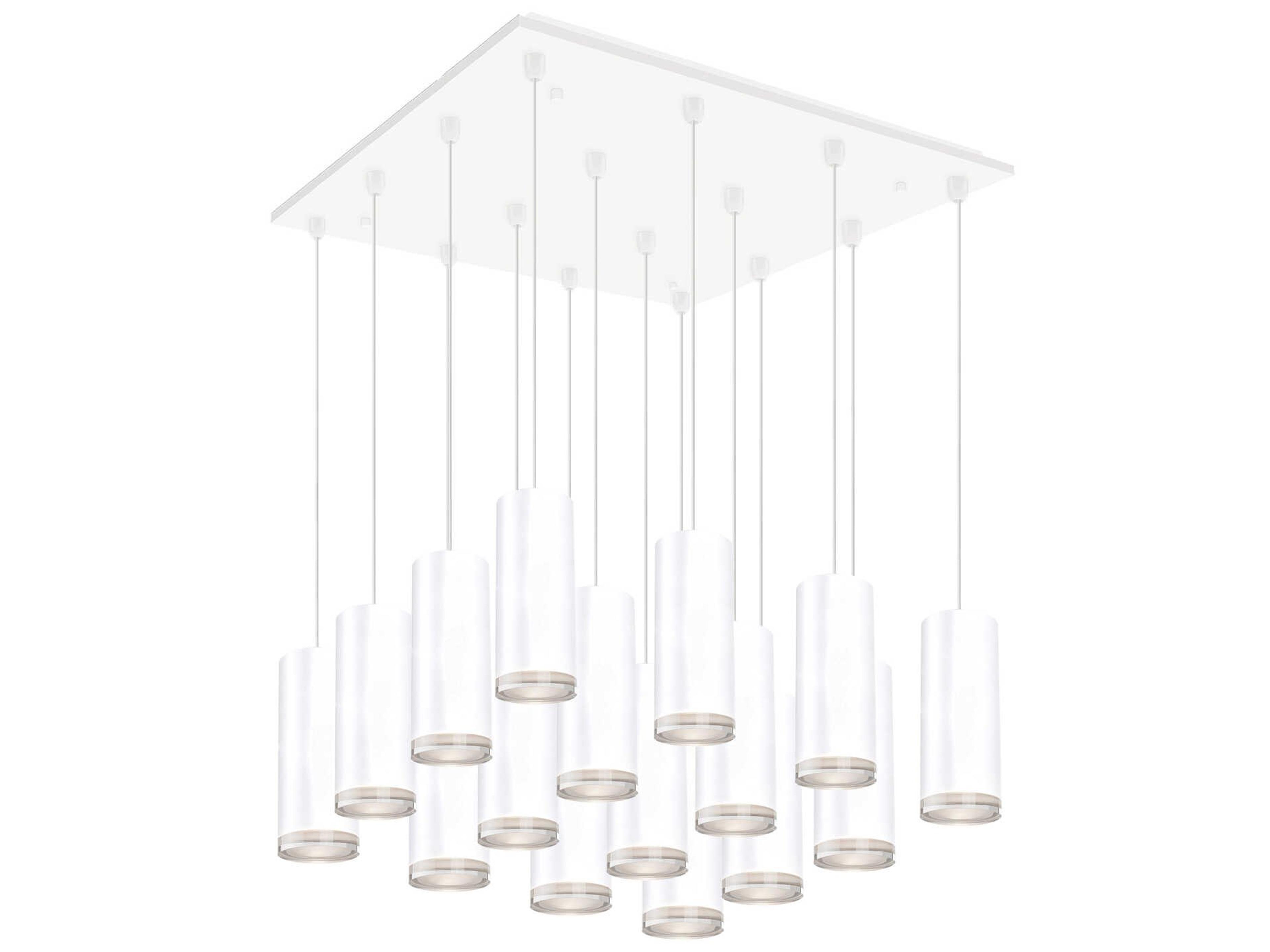 Cameo 16-Light White Cylinder Pendant