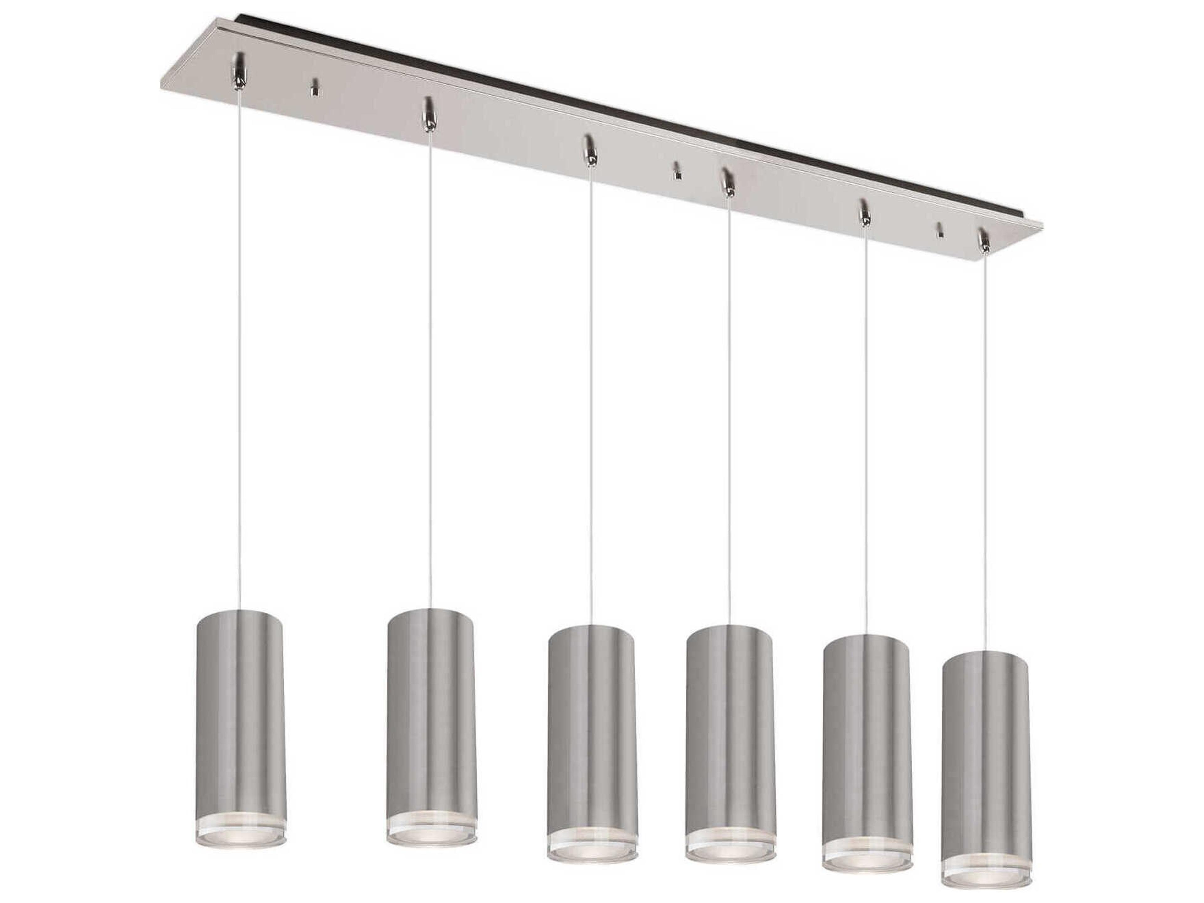 Cameo 6-Light Brushed Nickel Cylinder Island Pendant