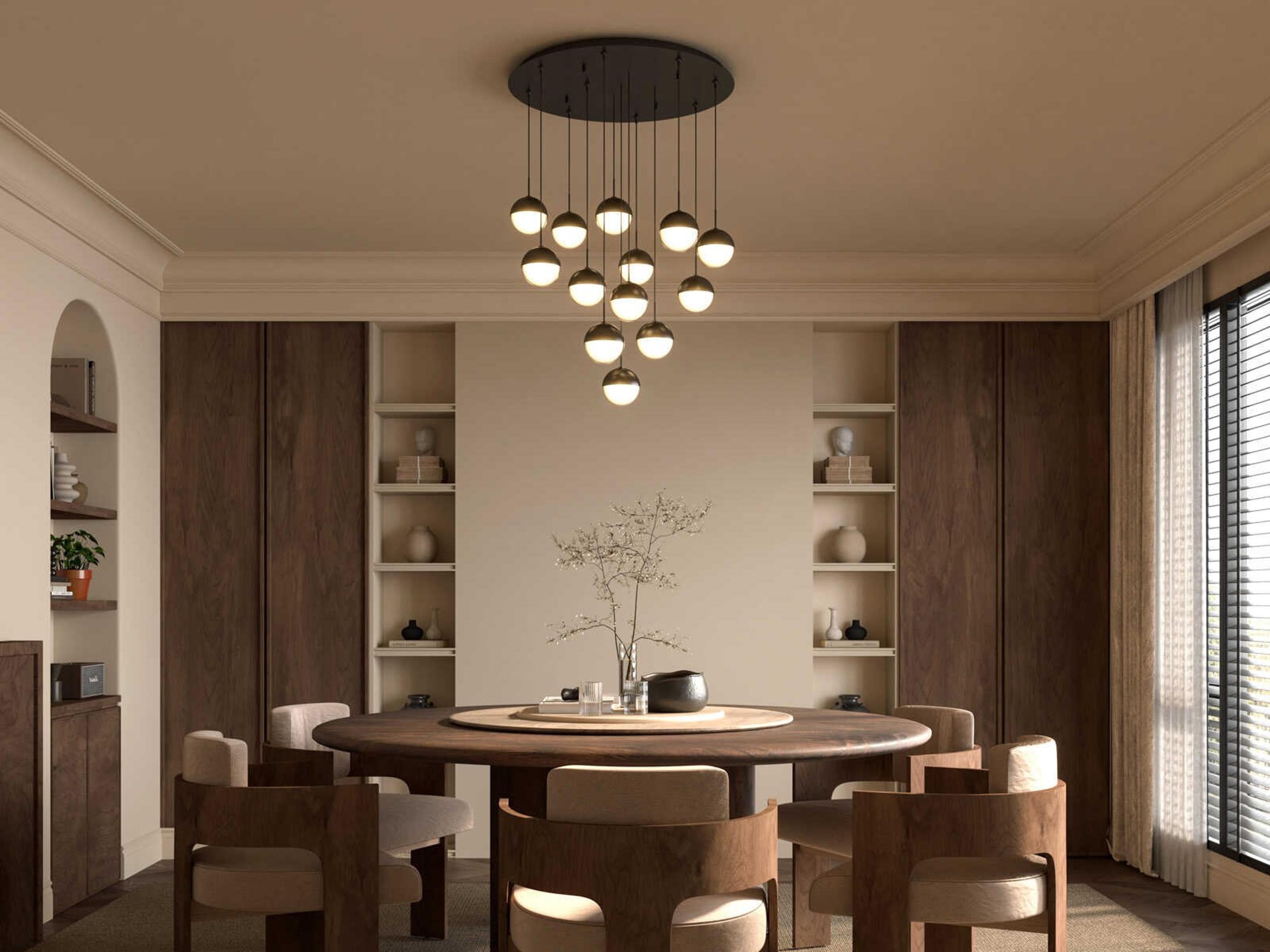 Kuzco Lighting Pluto 13-Light Black Chrome Globe Pendant