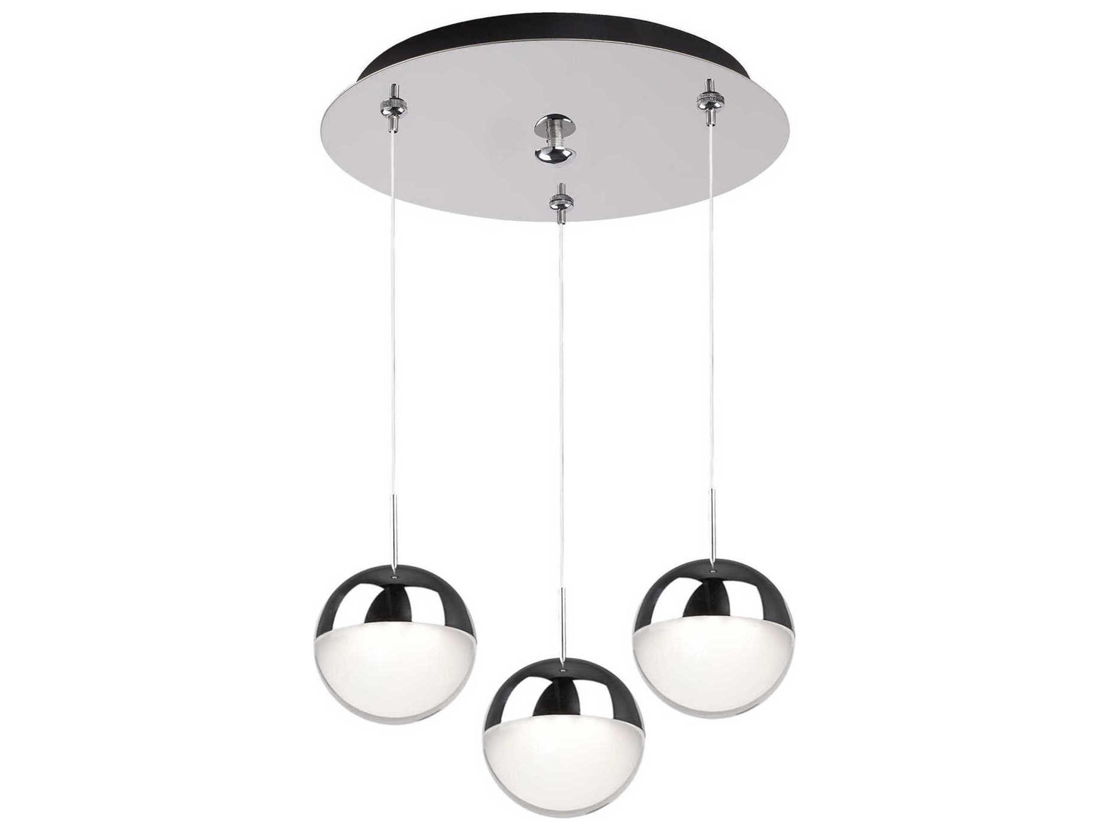 Pluto 3-Light Chrome Globe Mini Pendant