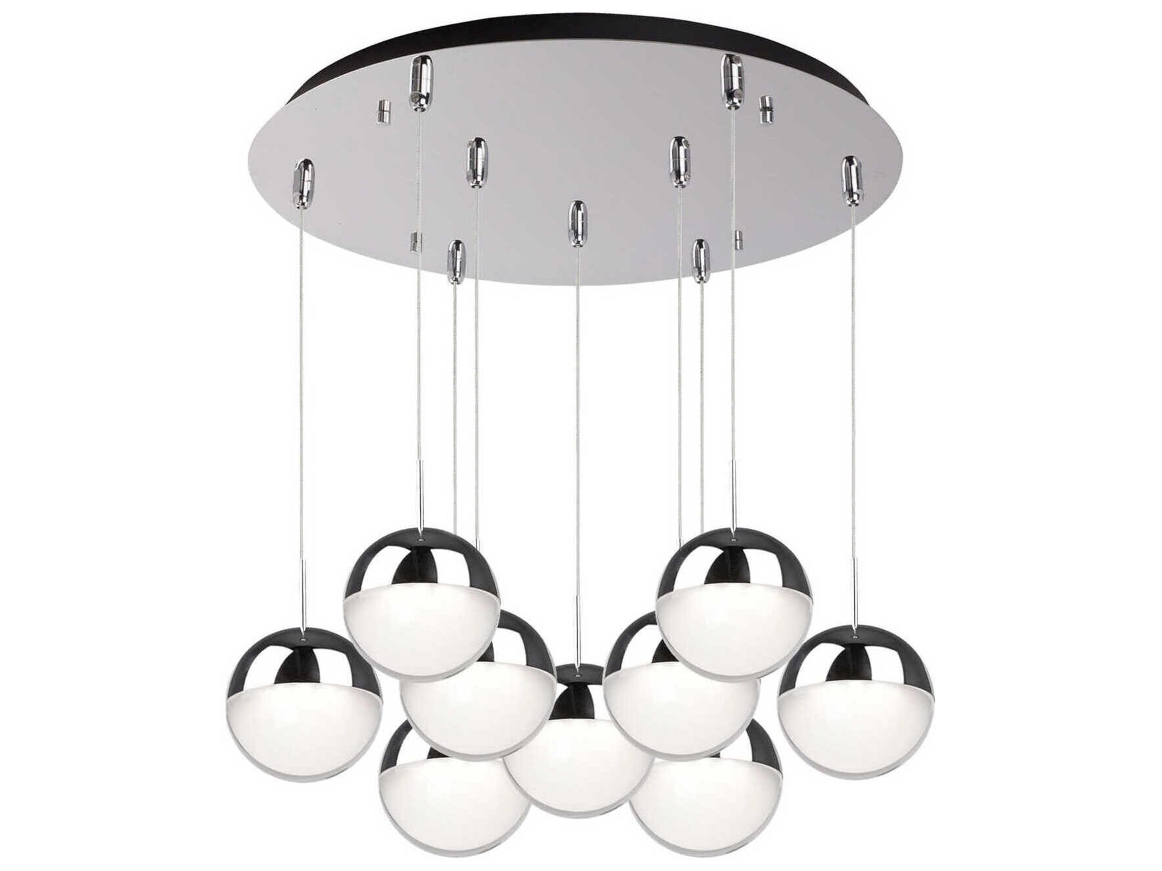 Pluto 9-Light Chrome Globe Pendant