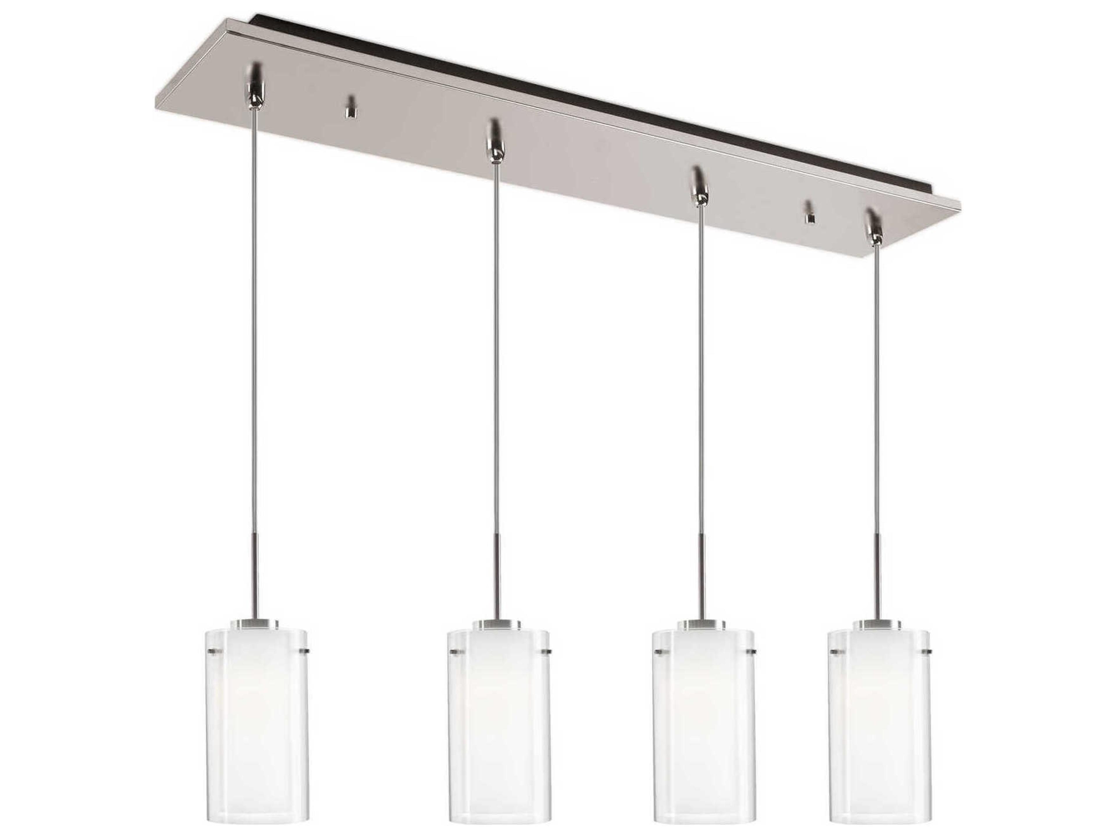 Verona 4-Light Brushed Nickel Cylinder Linear Island Pendant