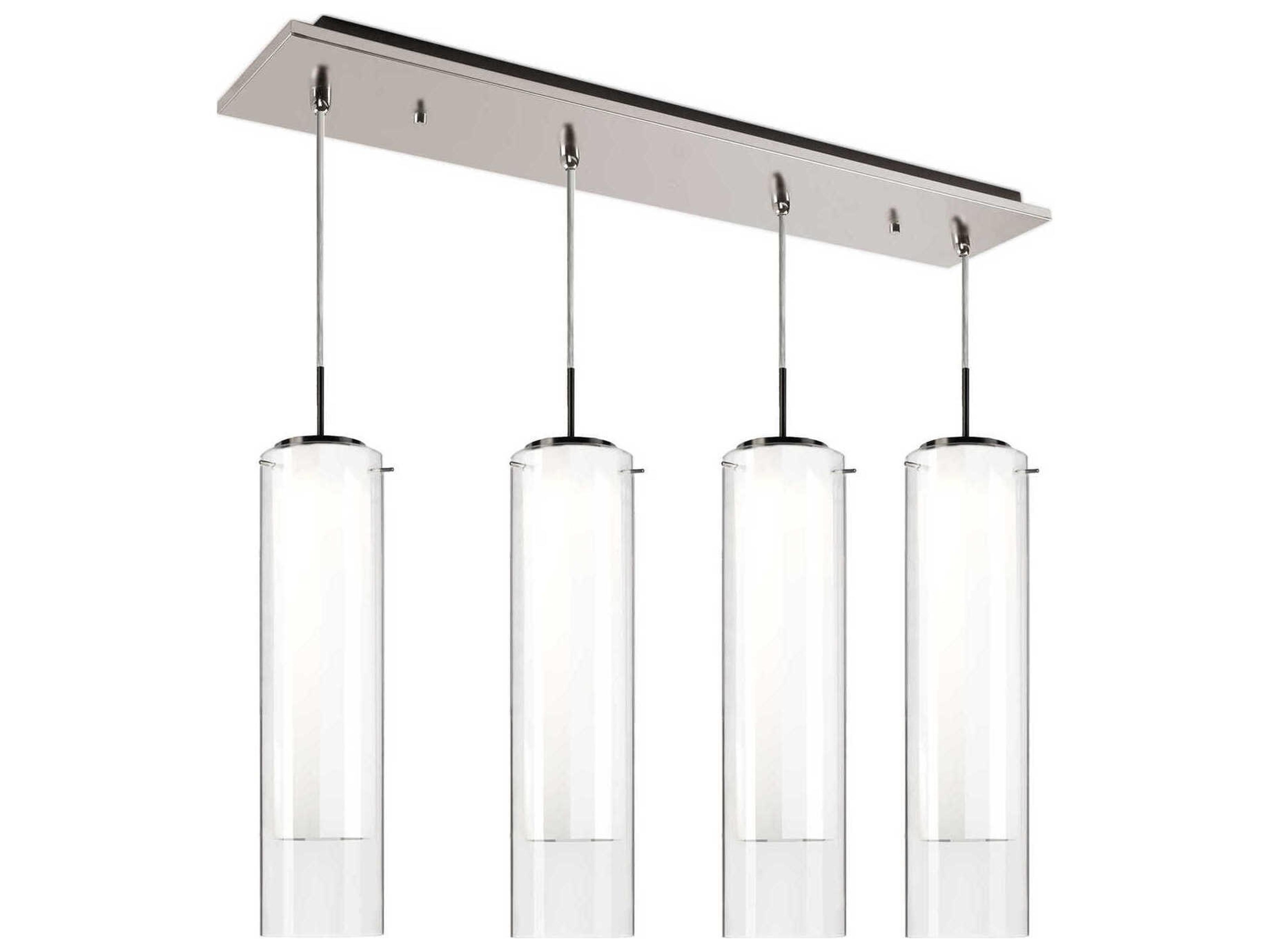 Verona 4-Light Brushed Nickel Cylinder Linear Island Pendant