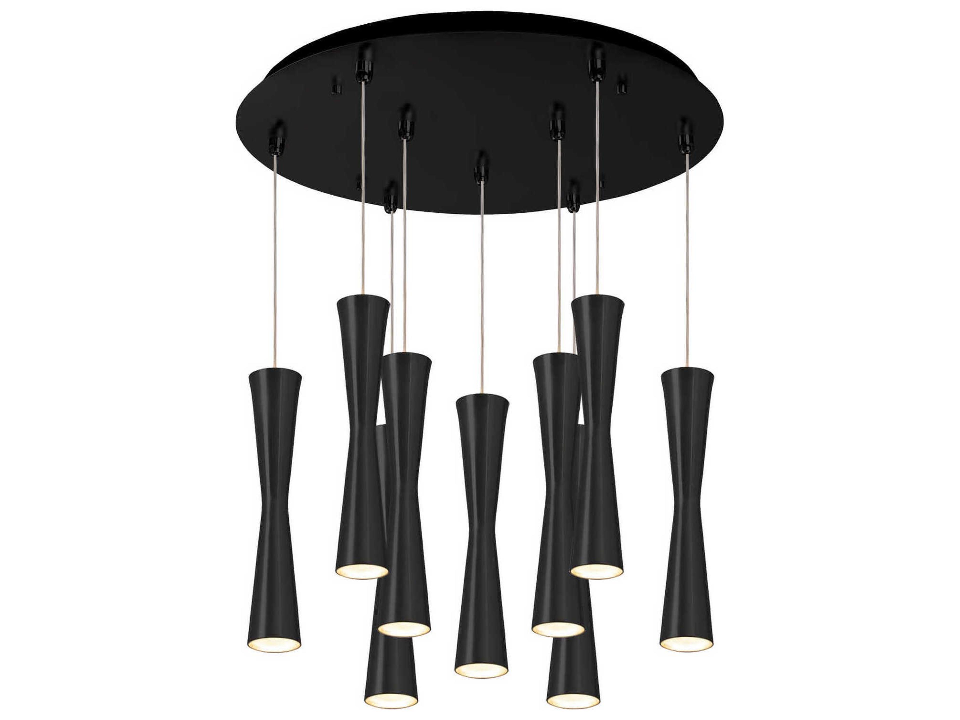 Robson 9-Light Black Cylinder Pendant