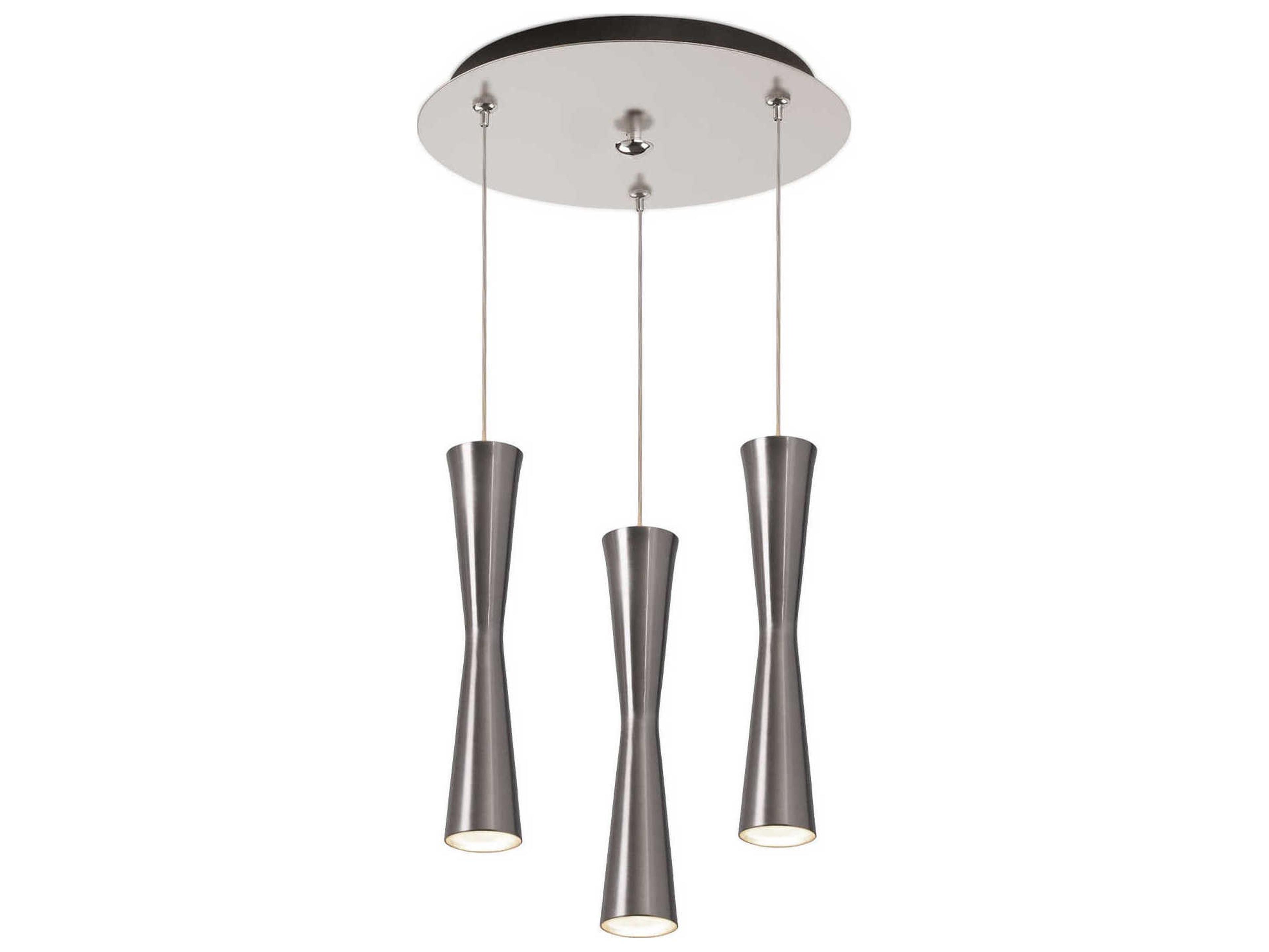 Robson 3-Light Brushed Nickel Cylinder Mini Pendant