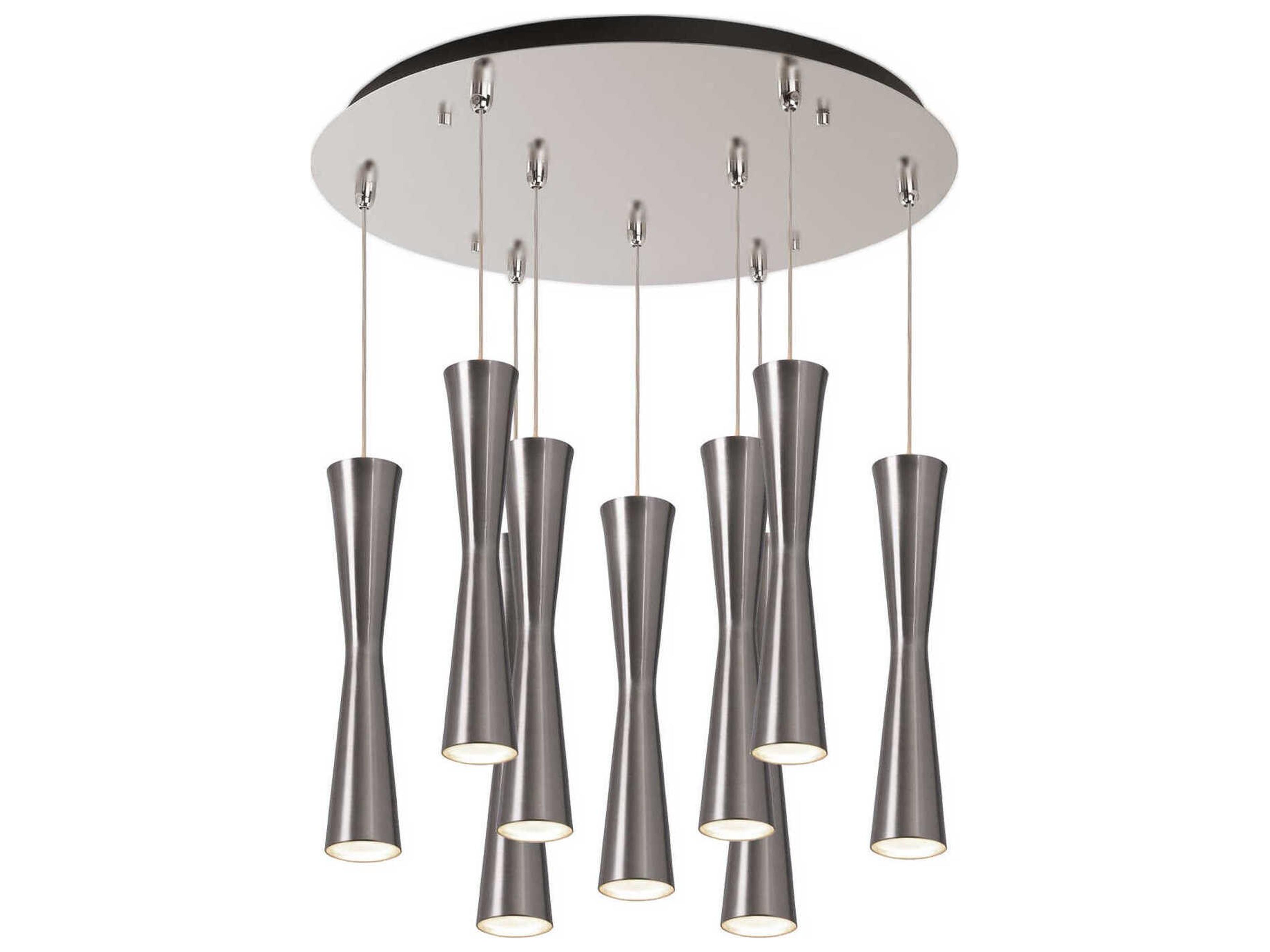 Robson 9-Light Brushed Nickel Cylinder Pendant