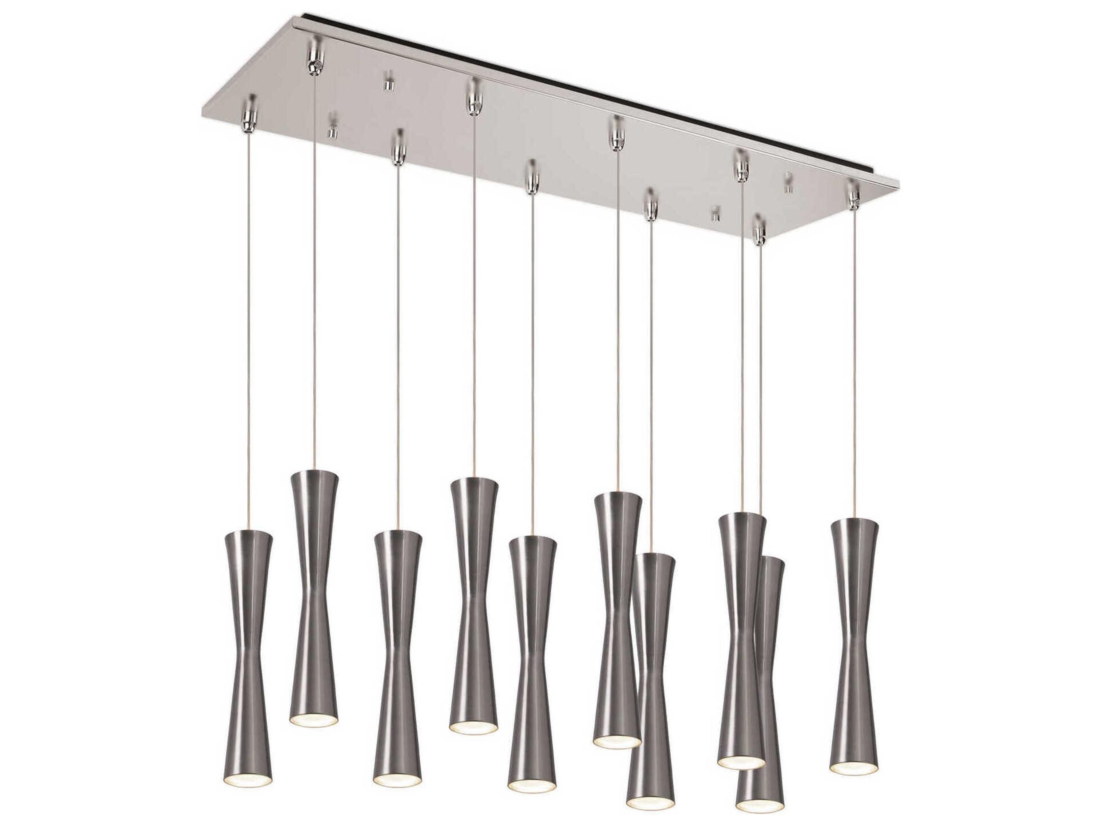 Robson 10-Light Brushed Nickel Cylinder Island Pendant