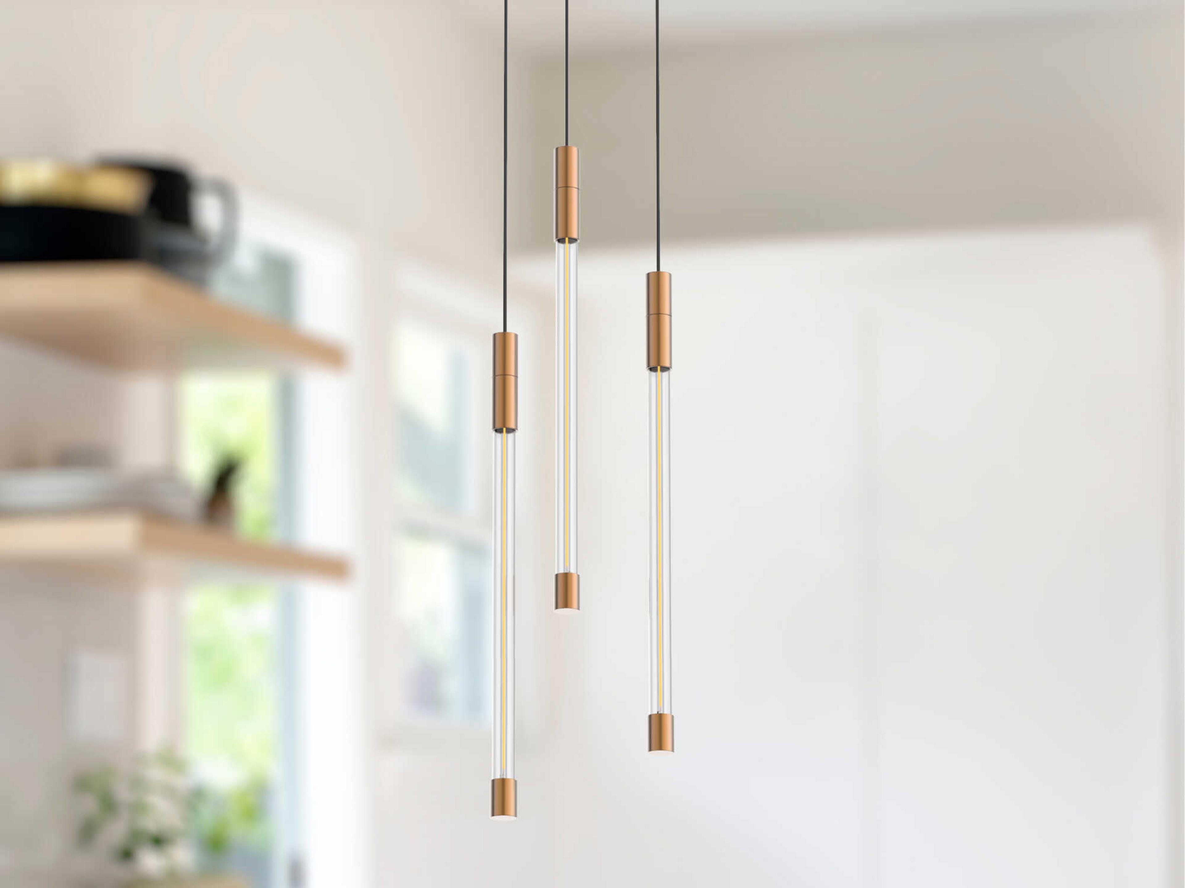 Kuzco Lighting Motif Brushed Gold Linear Mini Pendant