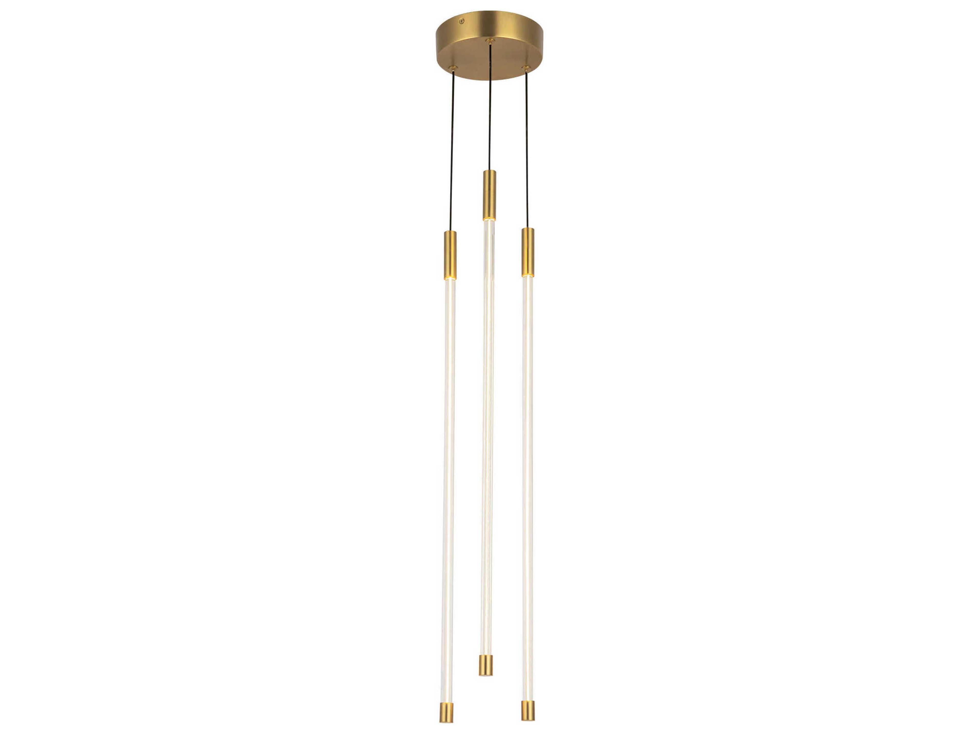 Motif Brushed Gold Linear Mini Pendant