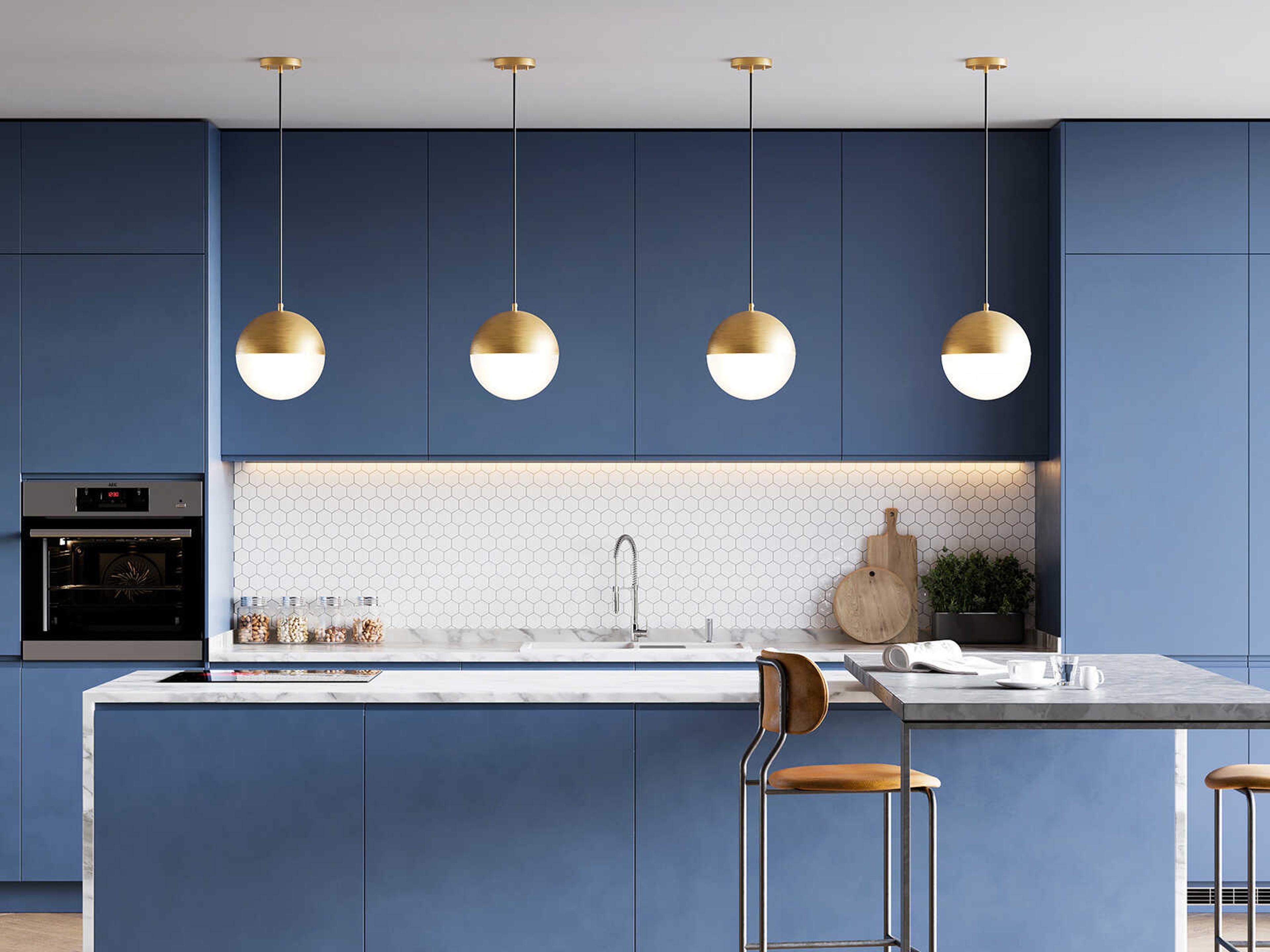 Kuzco Lighting Monae Brushed Gold Globe Mini Pendant