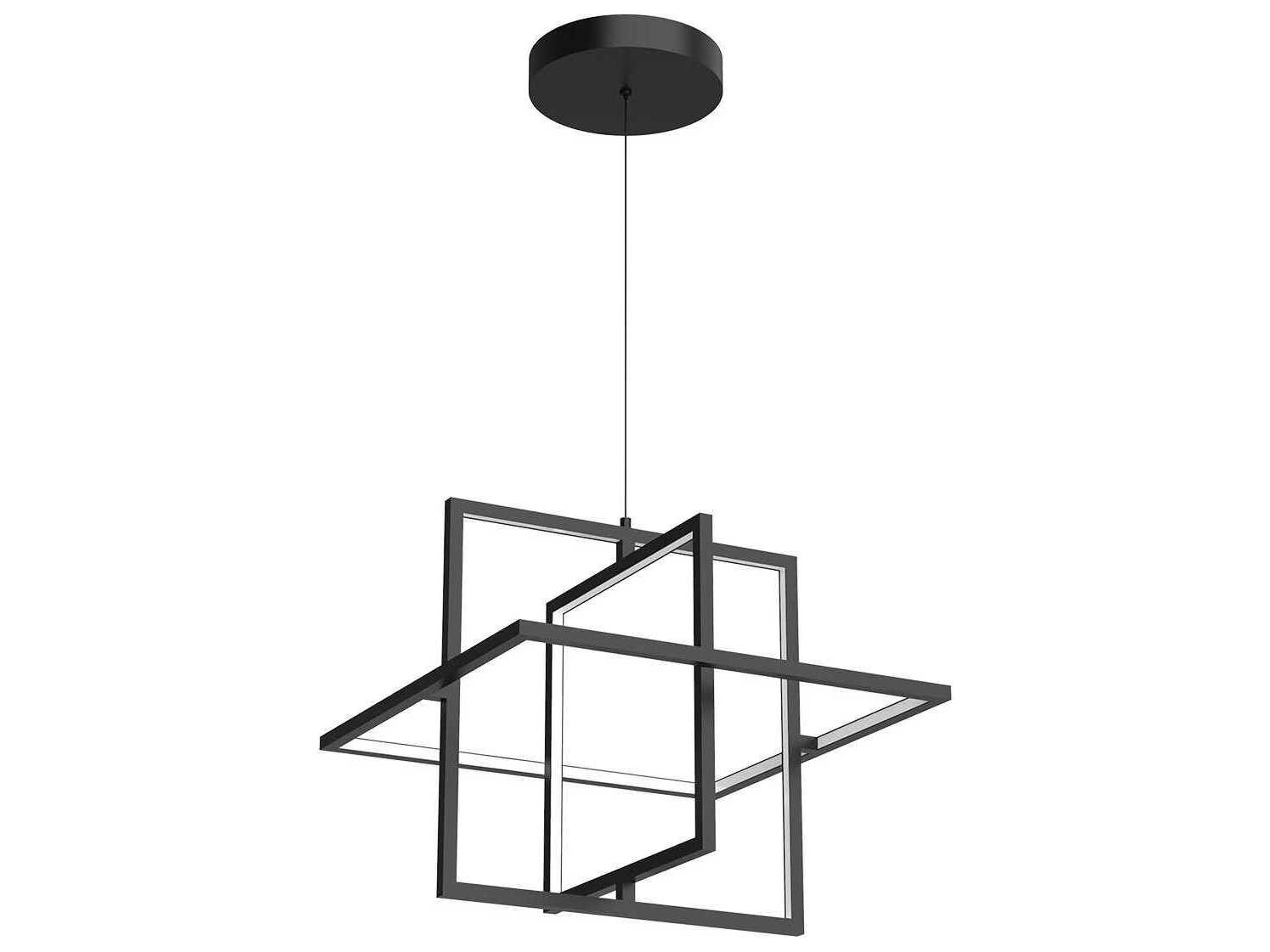 Mondrian Black Geometric Pendant