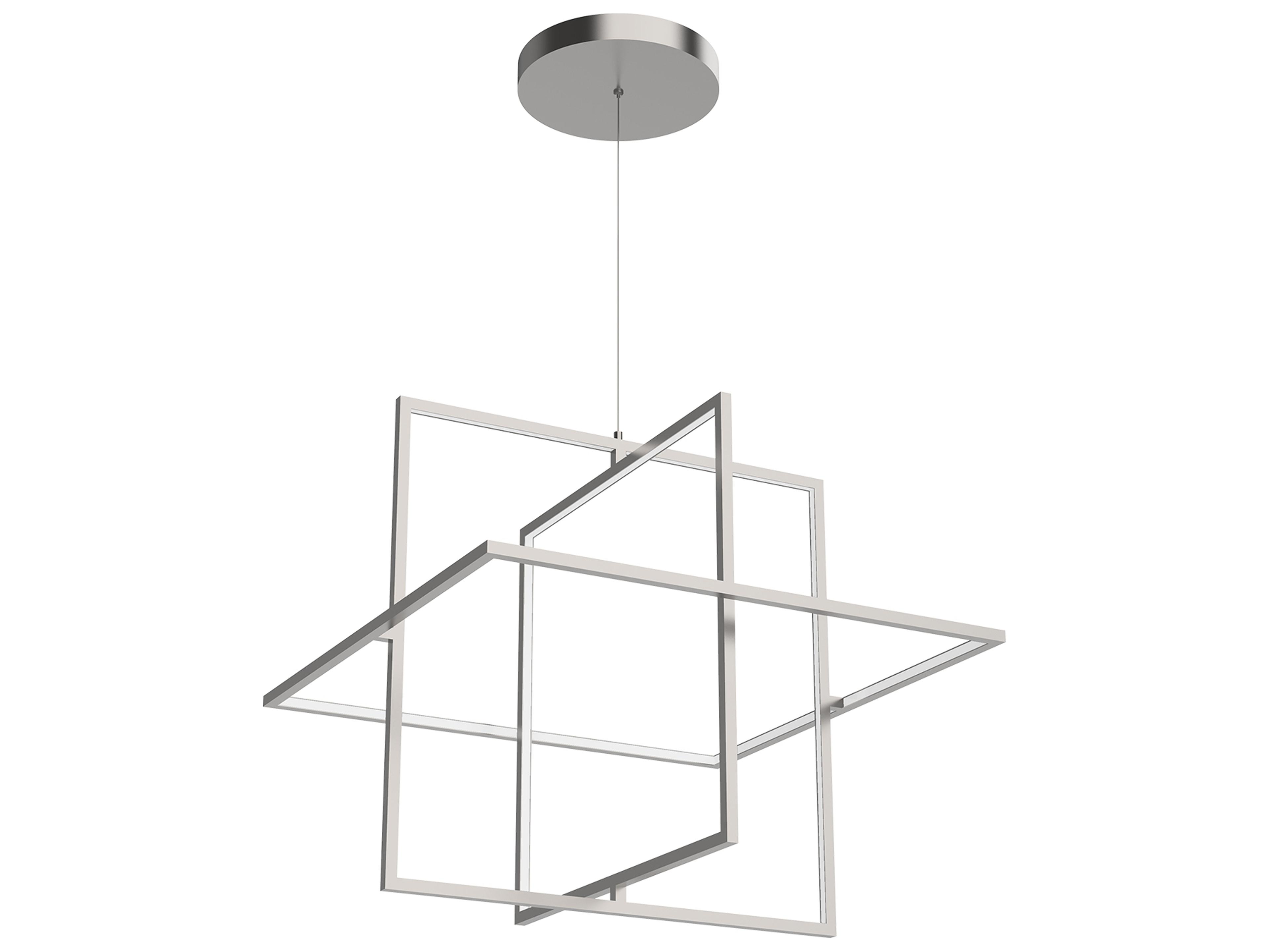 Mondrian Brushed Nickel Geometric Pendant