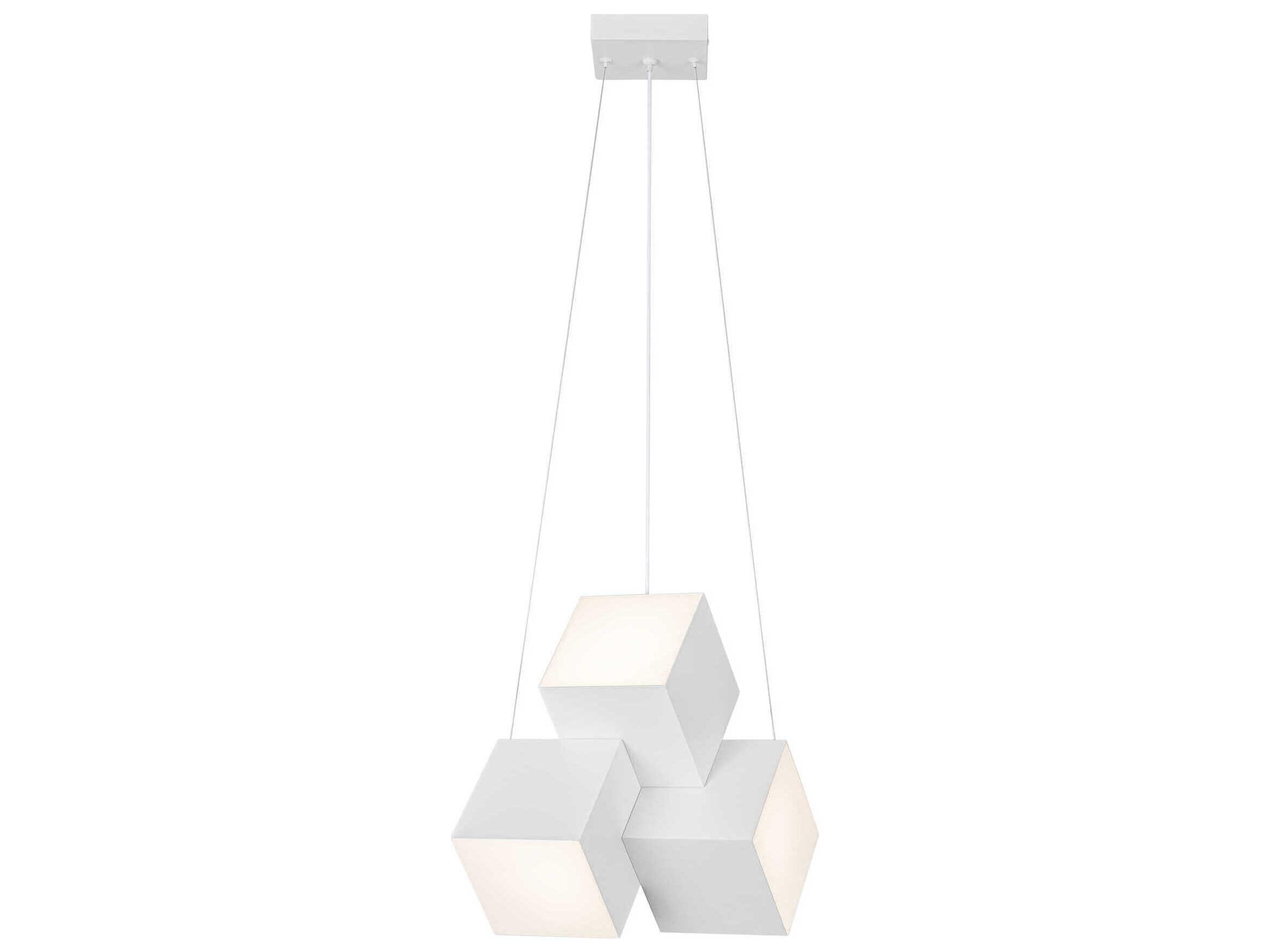 Tetra White Geometric Pendant