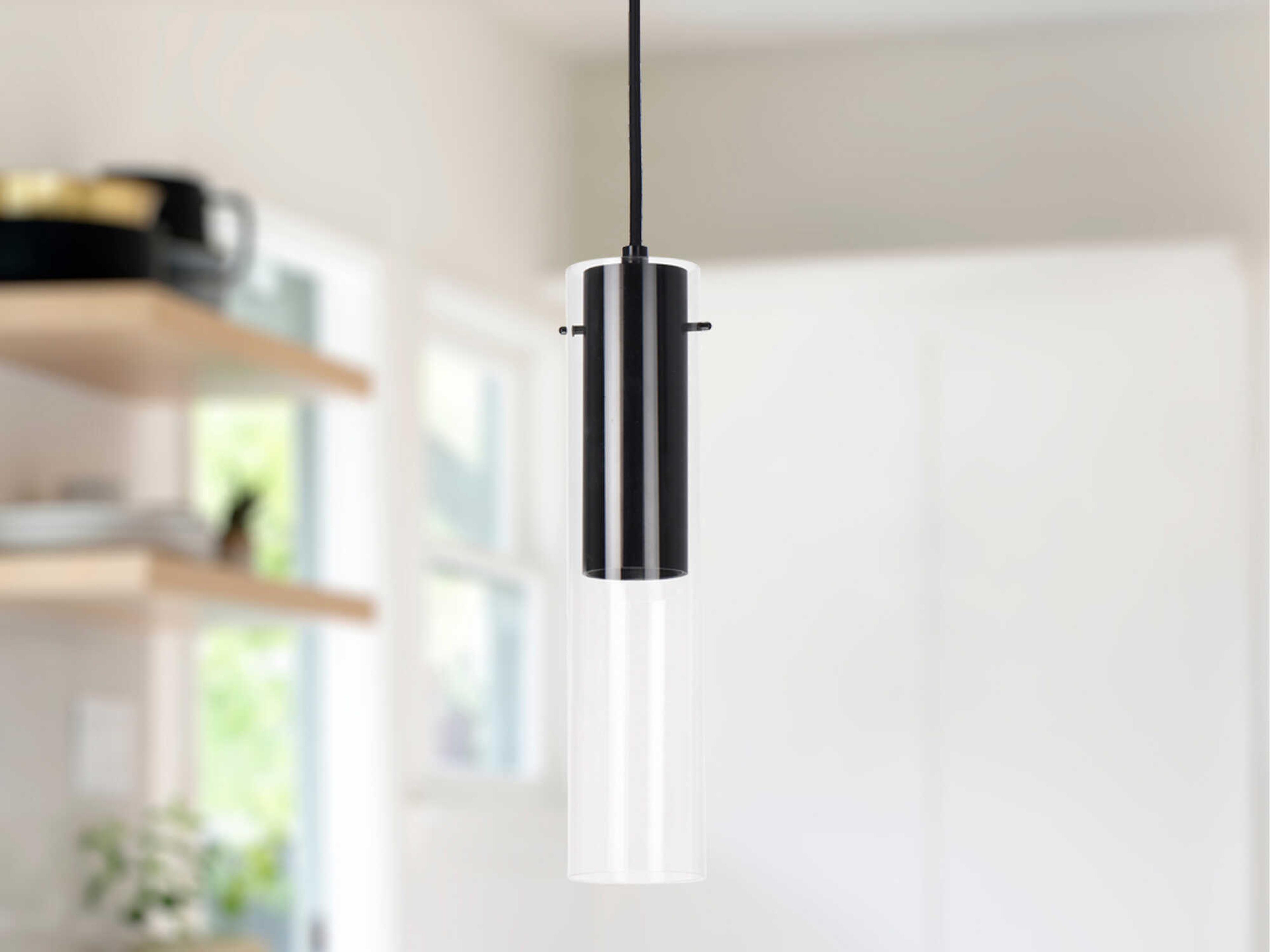 Kuzco Lighting Lena Black Cylinder Mini Pendant