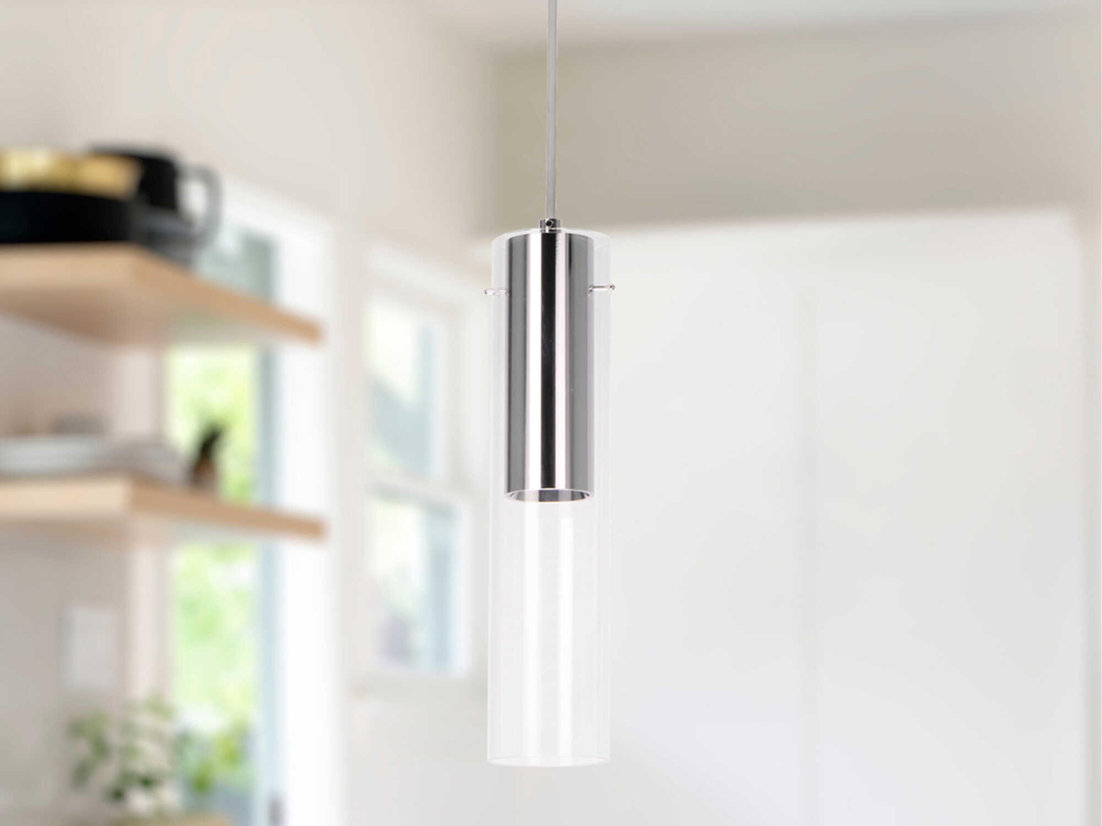 Kuzco Lighting Lena Chrome Cylinder Mini Pendant