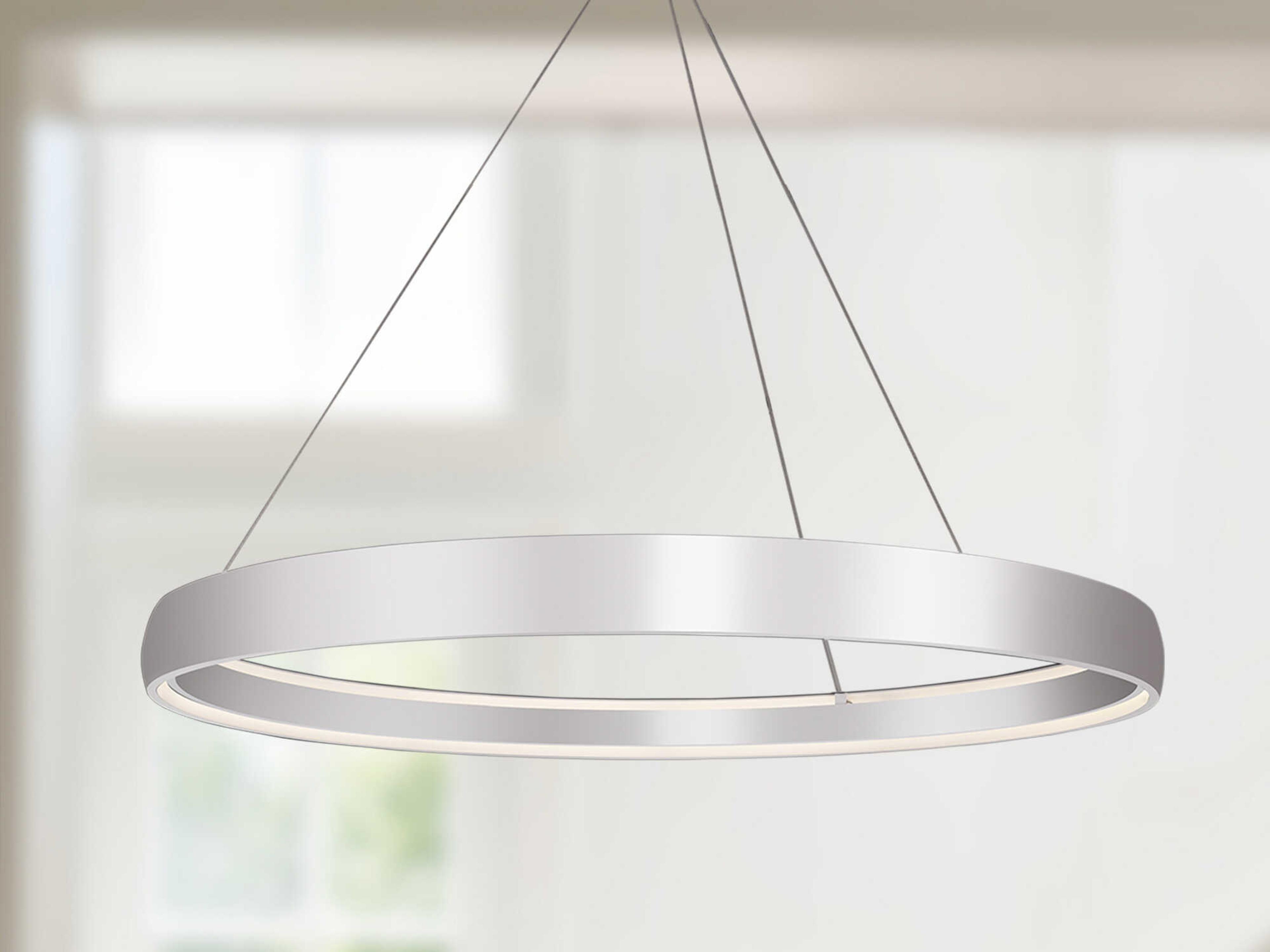 Kuzco Lighting Halo Brushed Silver Round Pendant