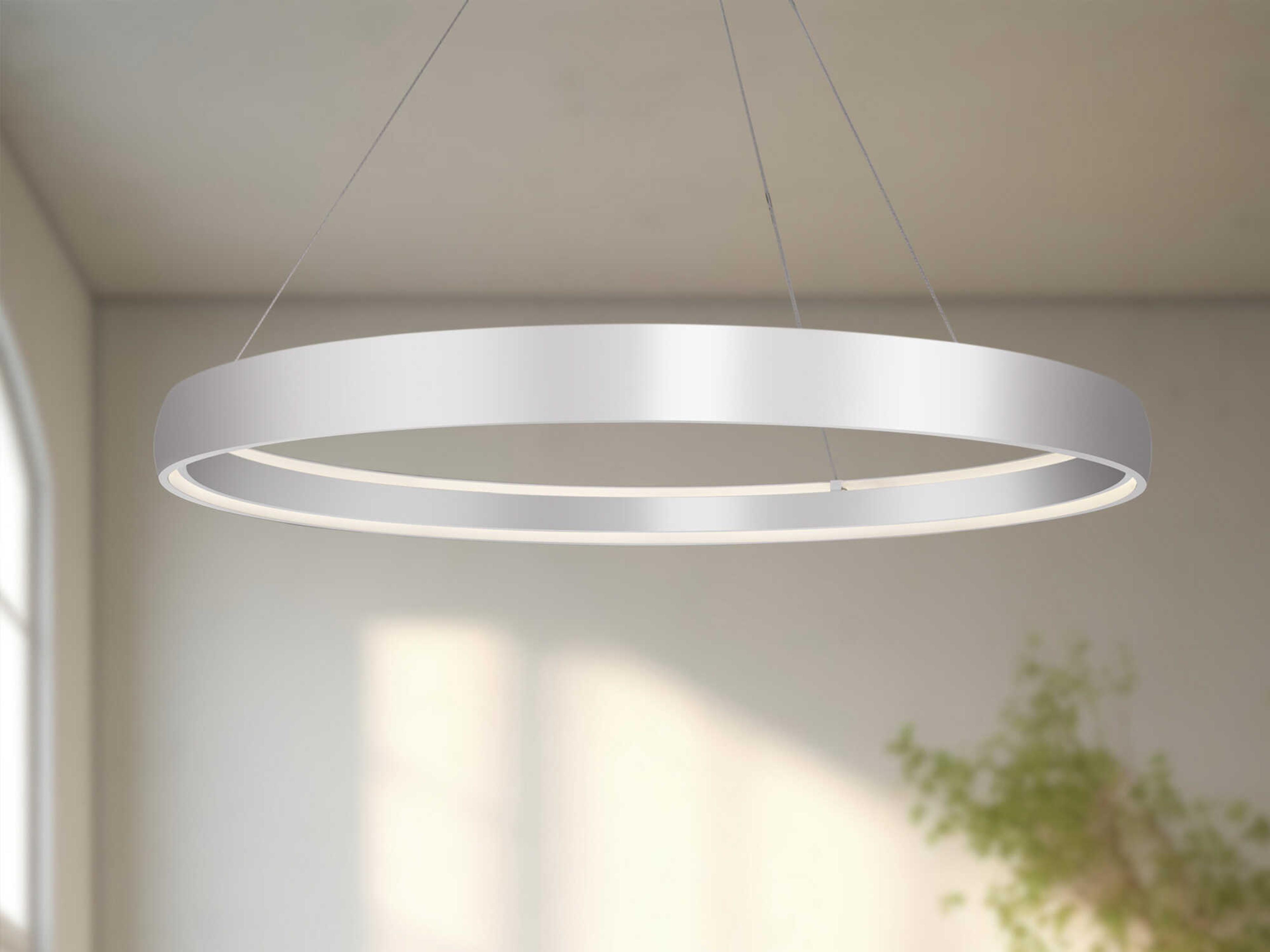 Kuzco Lighting Halo Brushed Silver Round Pendant