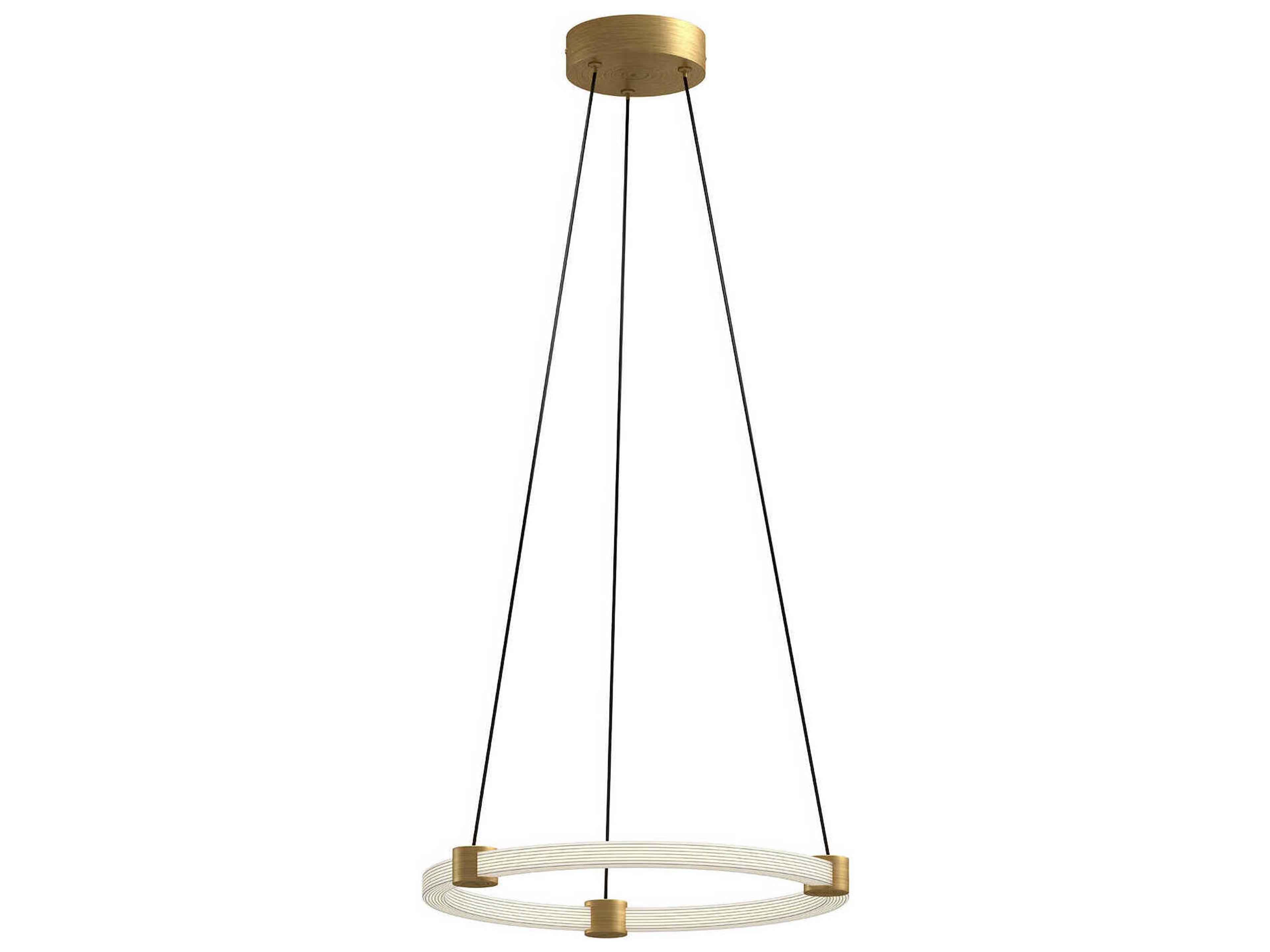 Bruni Brushed Gold Round Pendant