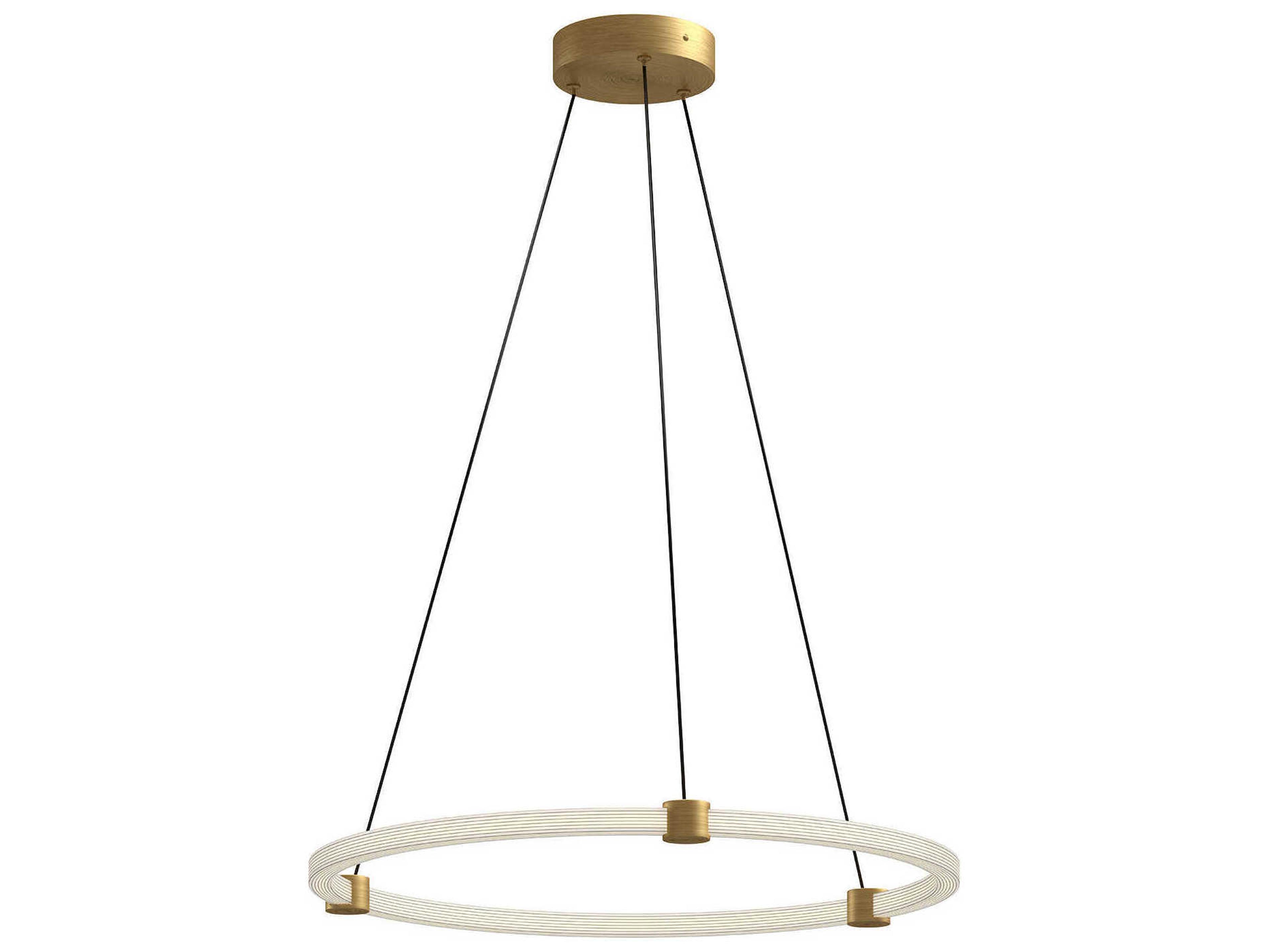 Bruni Brushed Gold Round Pendant