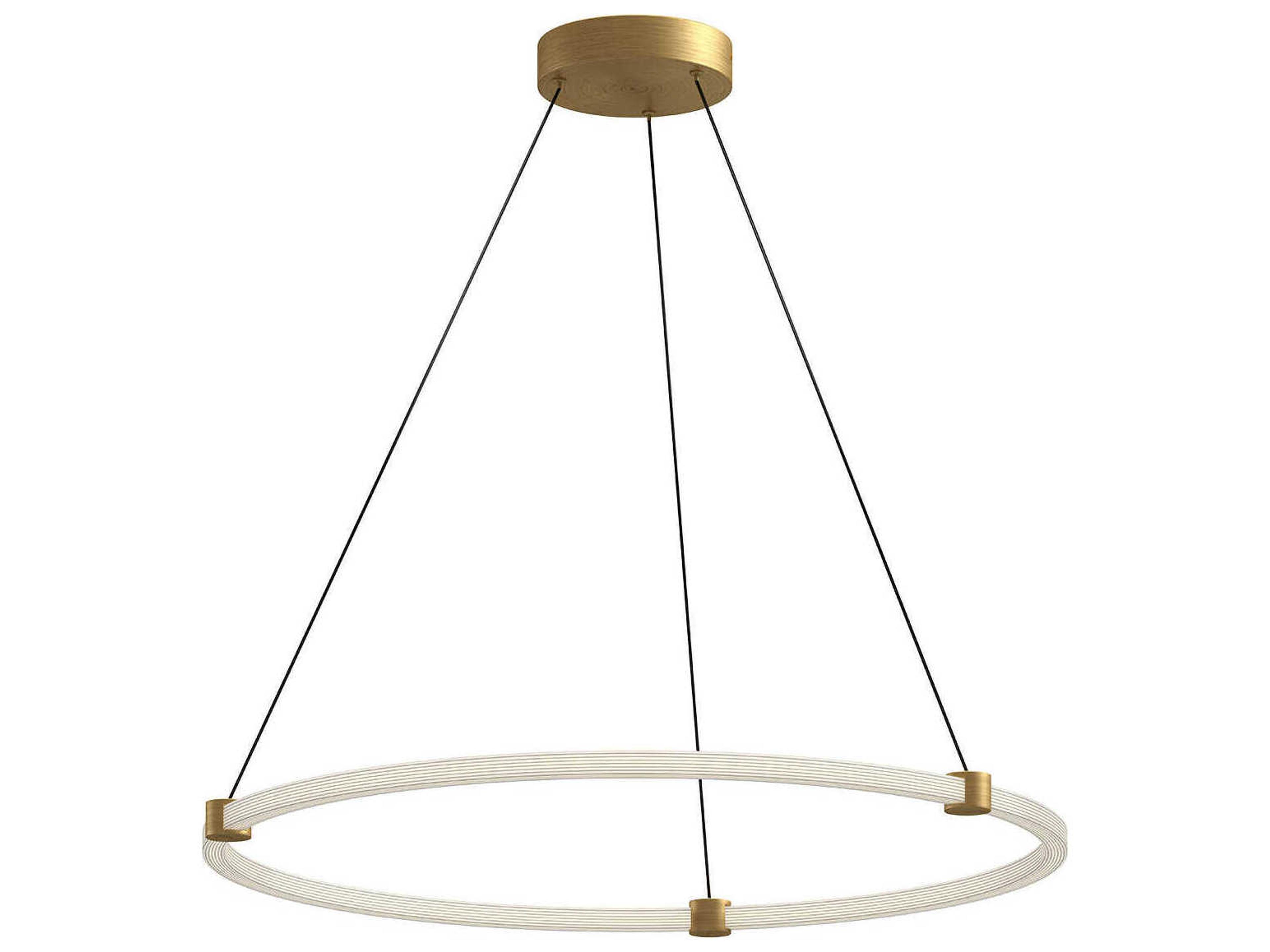 Bruni Brushed Gold Round Pendant