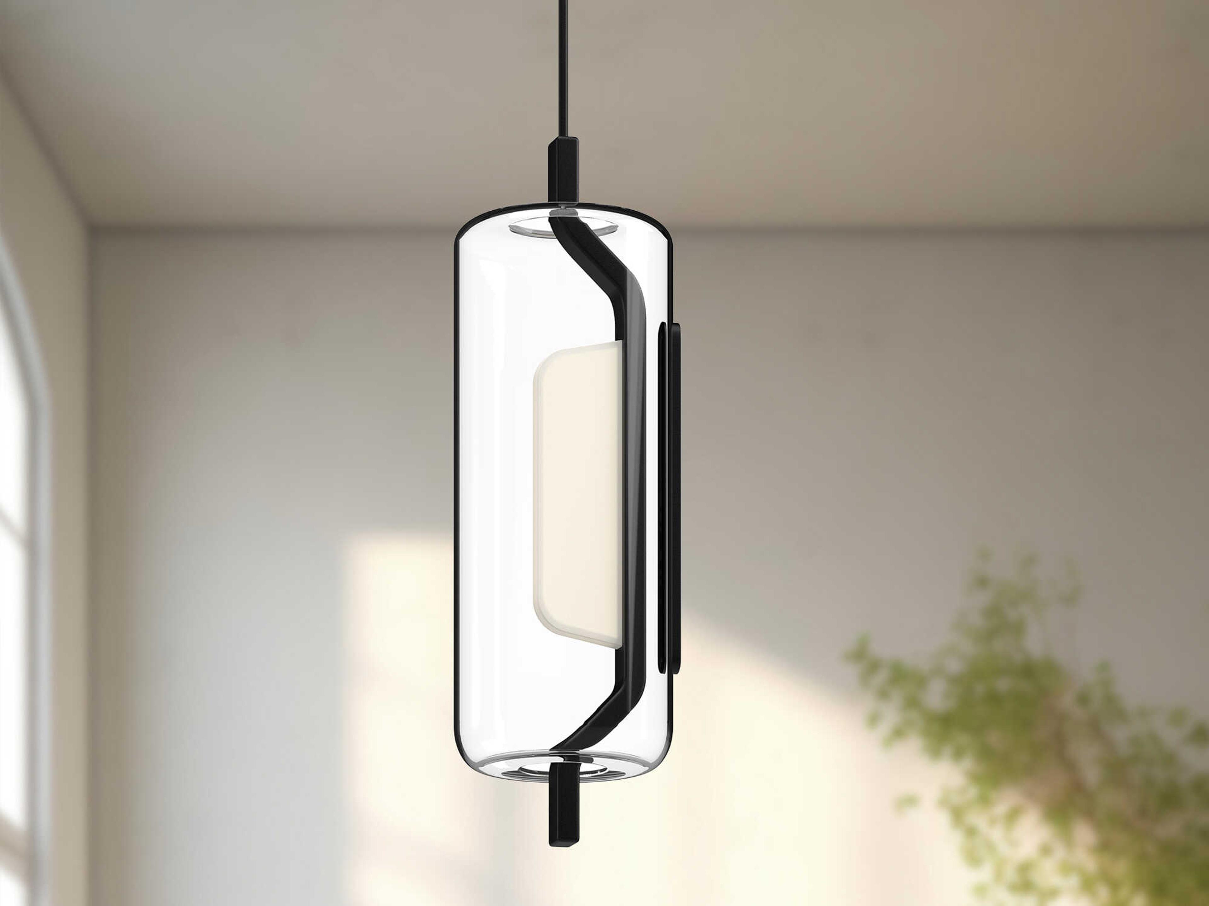 Kuzco Lighting Hilo Black Cylinder Mini Pendant