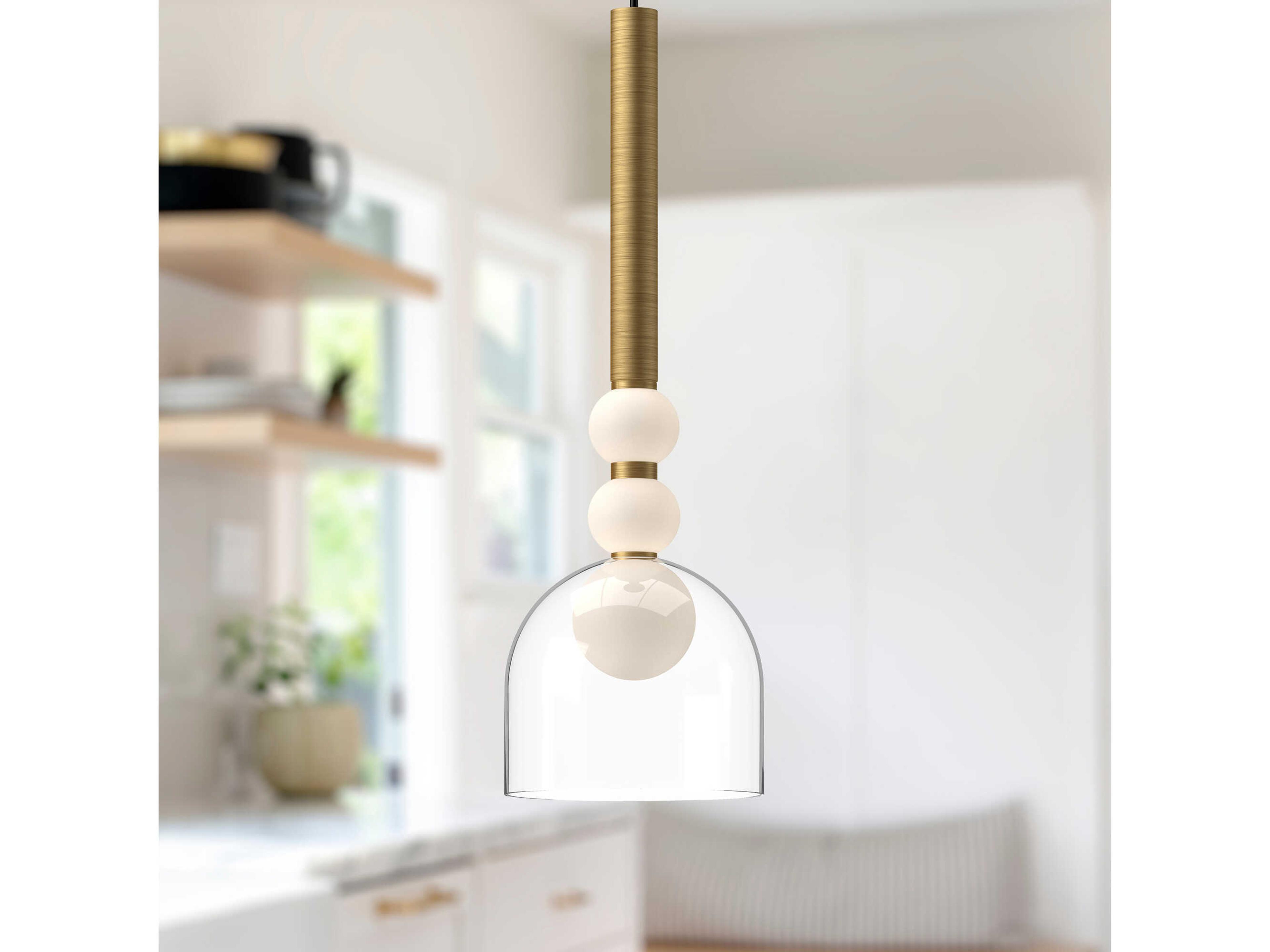 Kuzco Lighting Rise Brushed Gold Mini Pendant