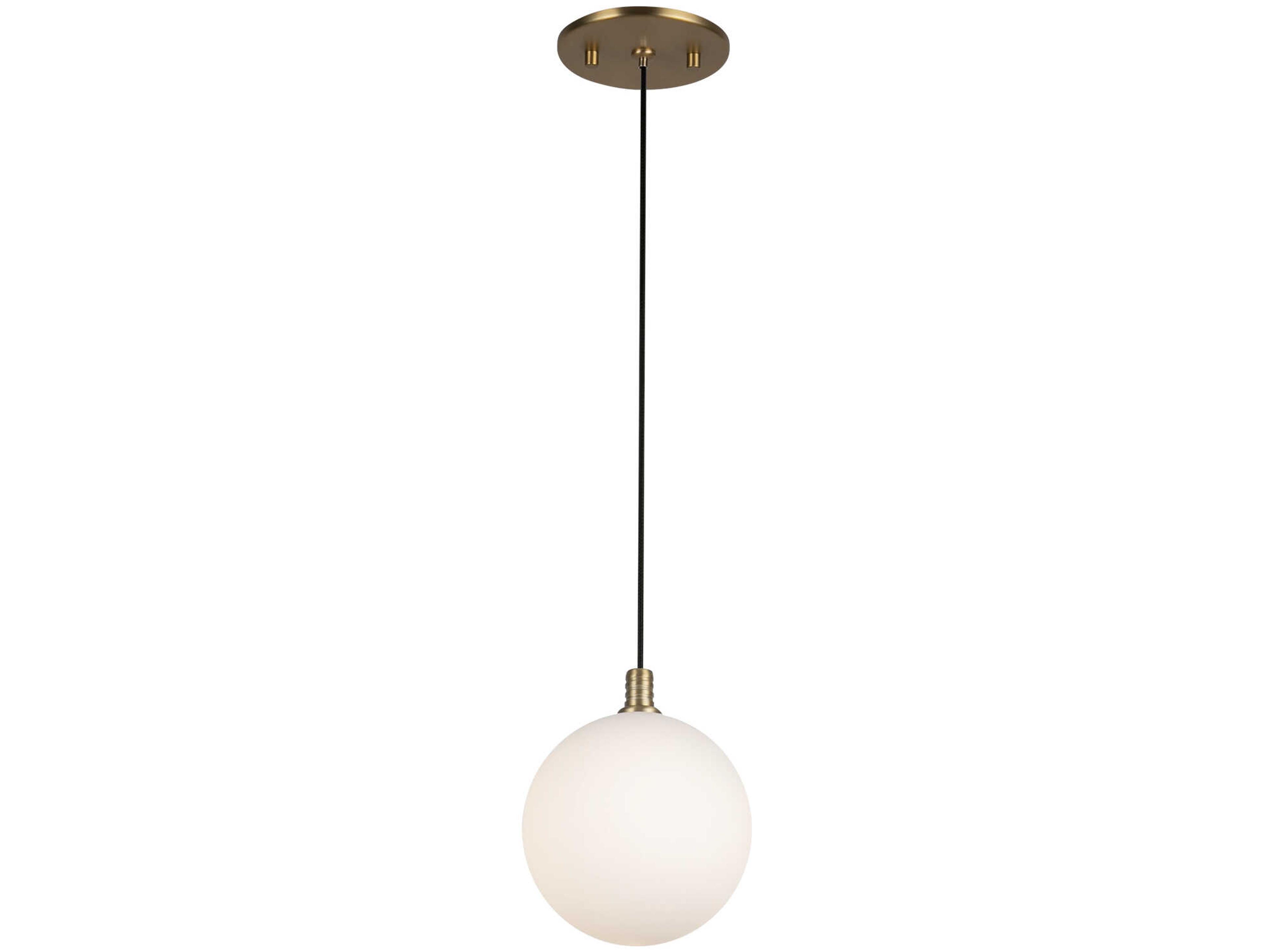 Kuzco Lighting Bolla Brushed Gold Matte Opal Glass Globe Mini Pendant